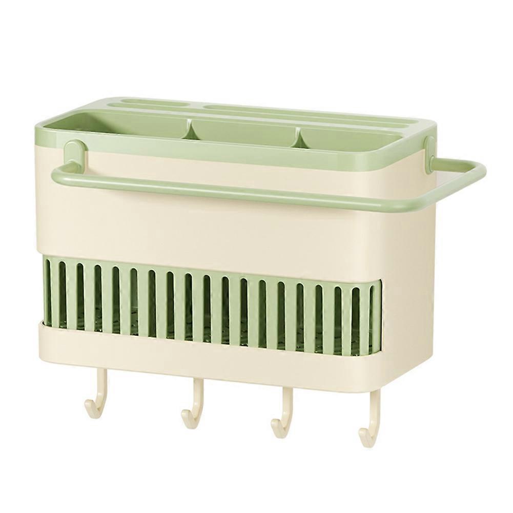 Kitchen Utensil Chopstick Storage Rack with Hook Drainage Rack Wall Mounted Tableware Storage Box Kitchen Organizer A