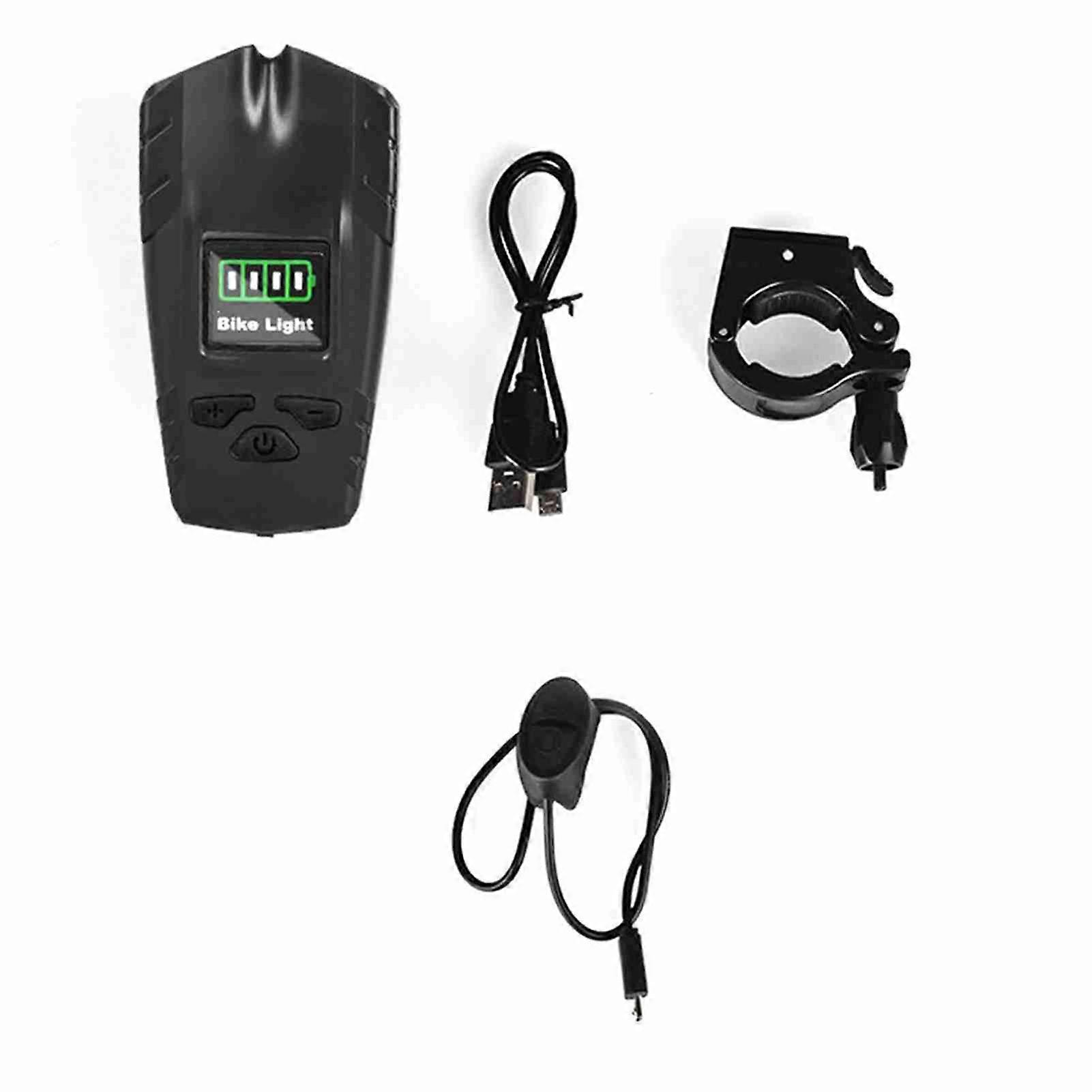 Cycling Head Light Water Resistant 2000mAh Cycling Horn Light with Power DisplayYMQX)