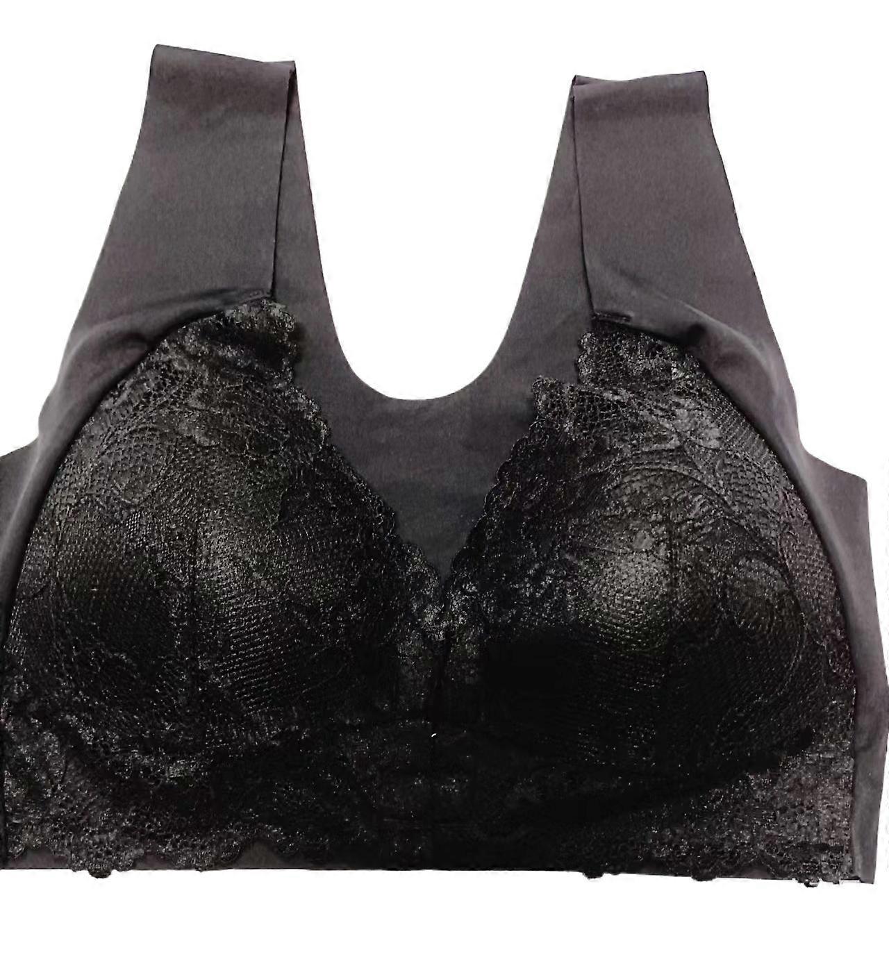 Front button large size wireless bra big chest looks small comfortable