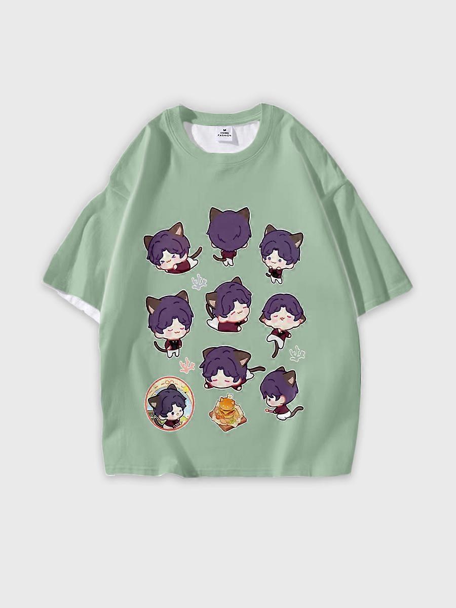 T-shirt round neck Role Pattern loose short sleeve JW2995