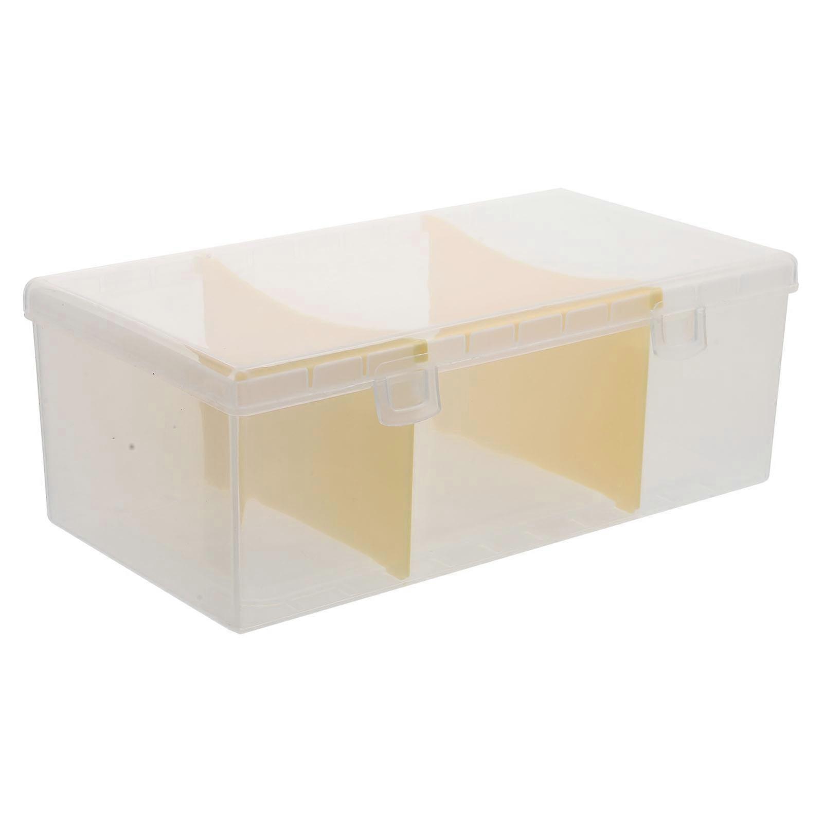 Plastic Storage Box for Cards Card Organizer Business Card File Box Home Use Compact and Portable 20x11x7.3CM 1Set