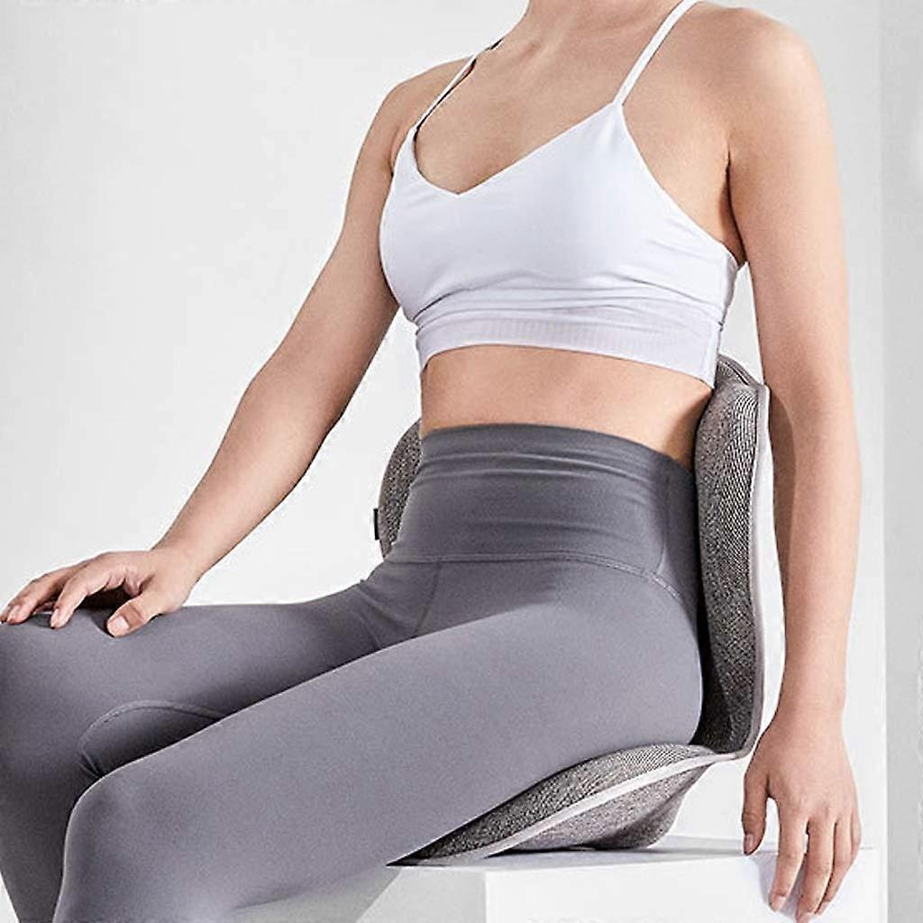 Lumbar Cushion, Lumbar Support for Office Chair, Sciatica Pain Relief, Linen Cloth (Color: Gray)