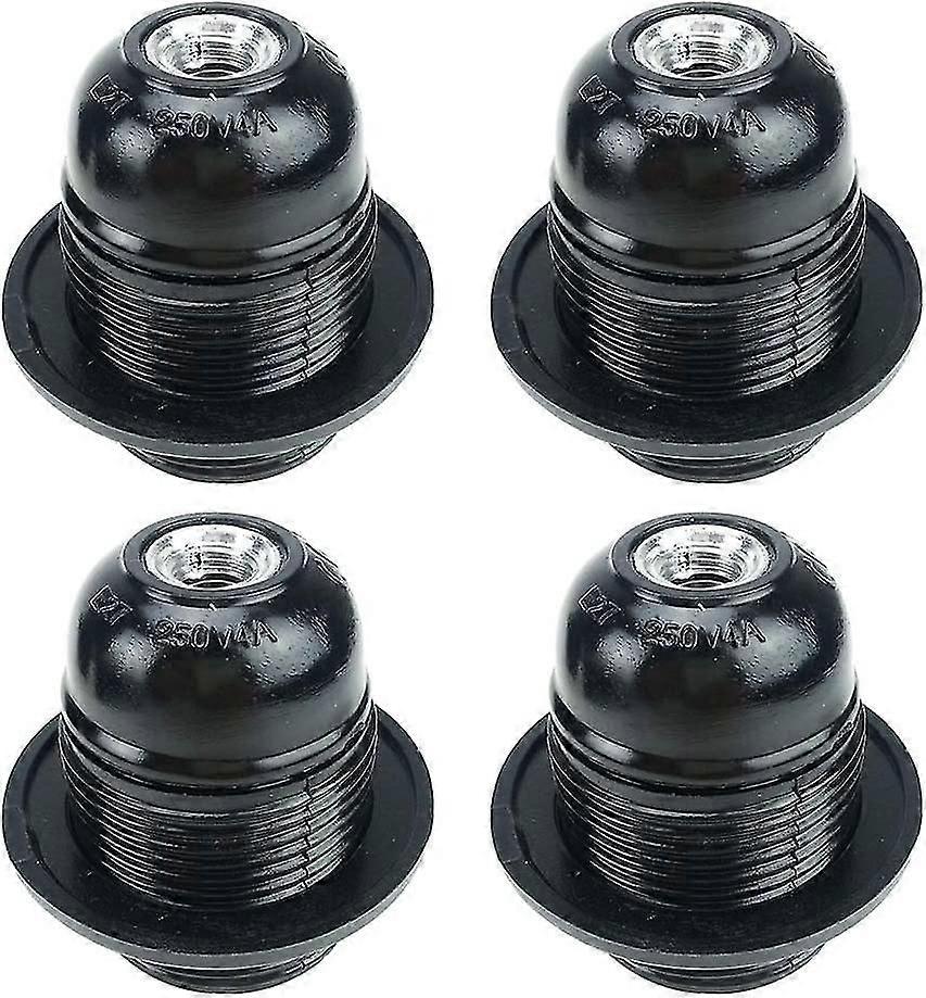 Negru E27 Șurub, e27 Bec Titular, 4buc E27 Socket, e27 Socket Bec, lumina solida, negru Adaptor Socket