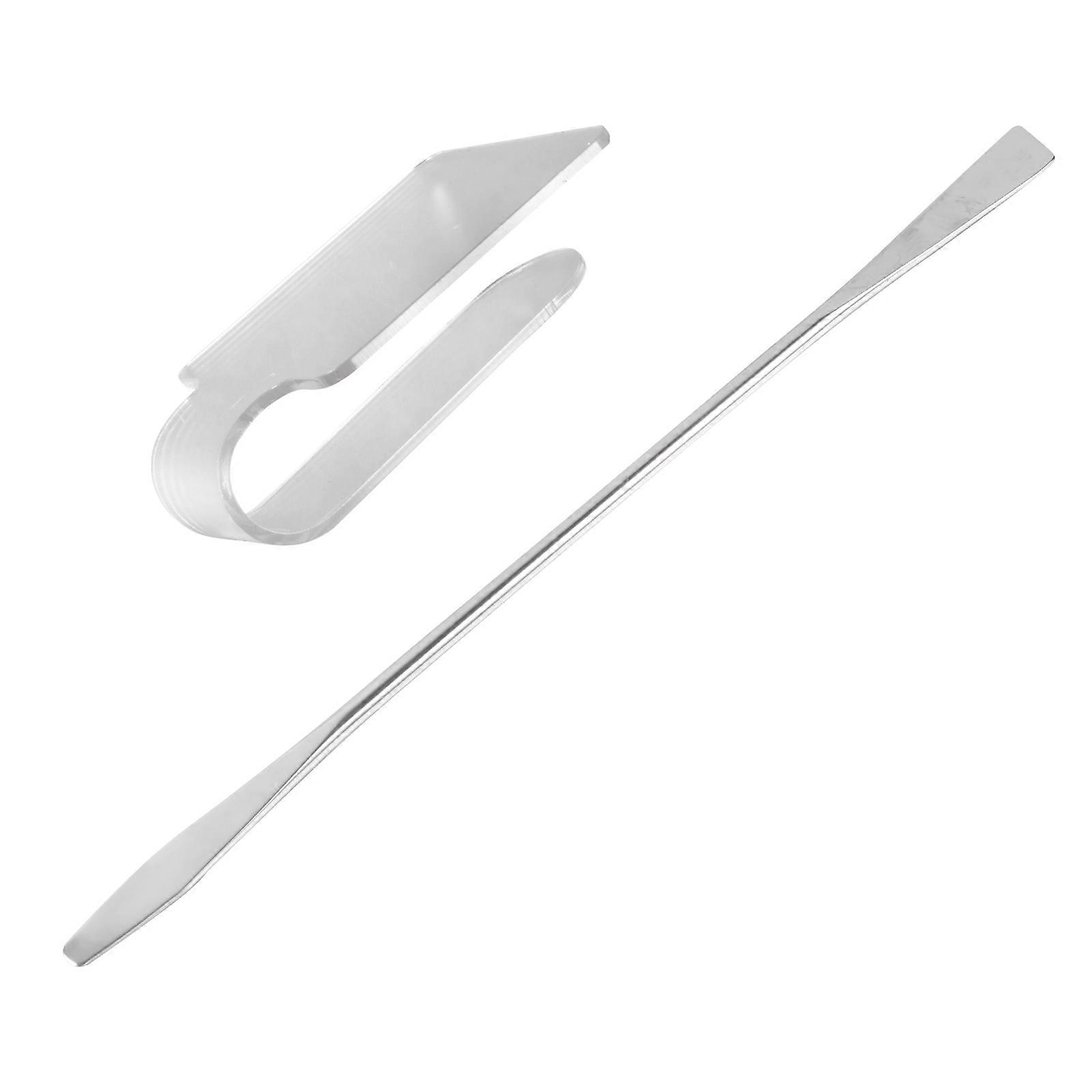 Handheld Acrylic Cosmetic Spatula Set – 2pcs Transparent Tools for Mixing Foundations & Lipsticks, Salon & Travel Use