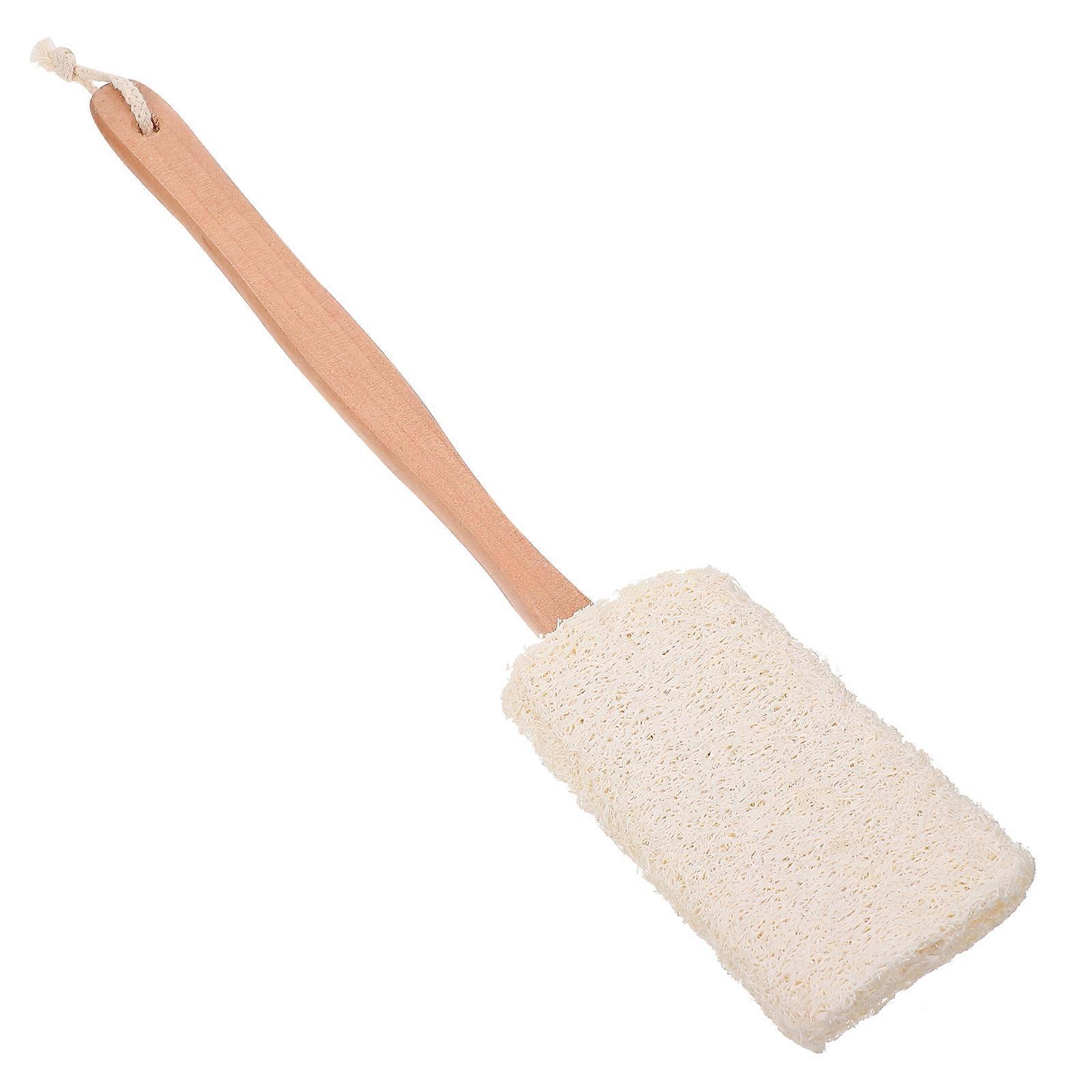 1 Pc Practical Loofah Back Scrubber Supple Bathing Rubbing Brush Light Yellow