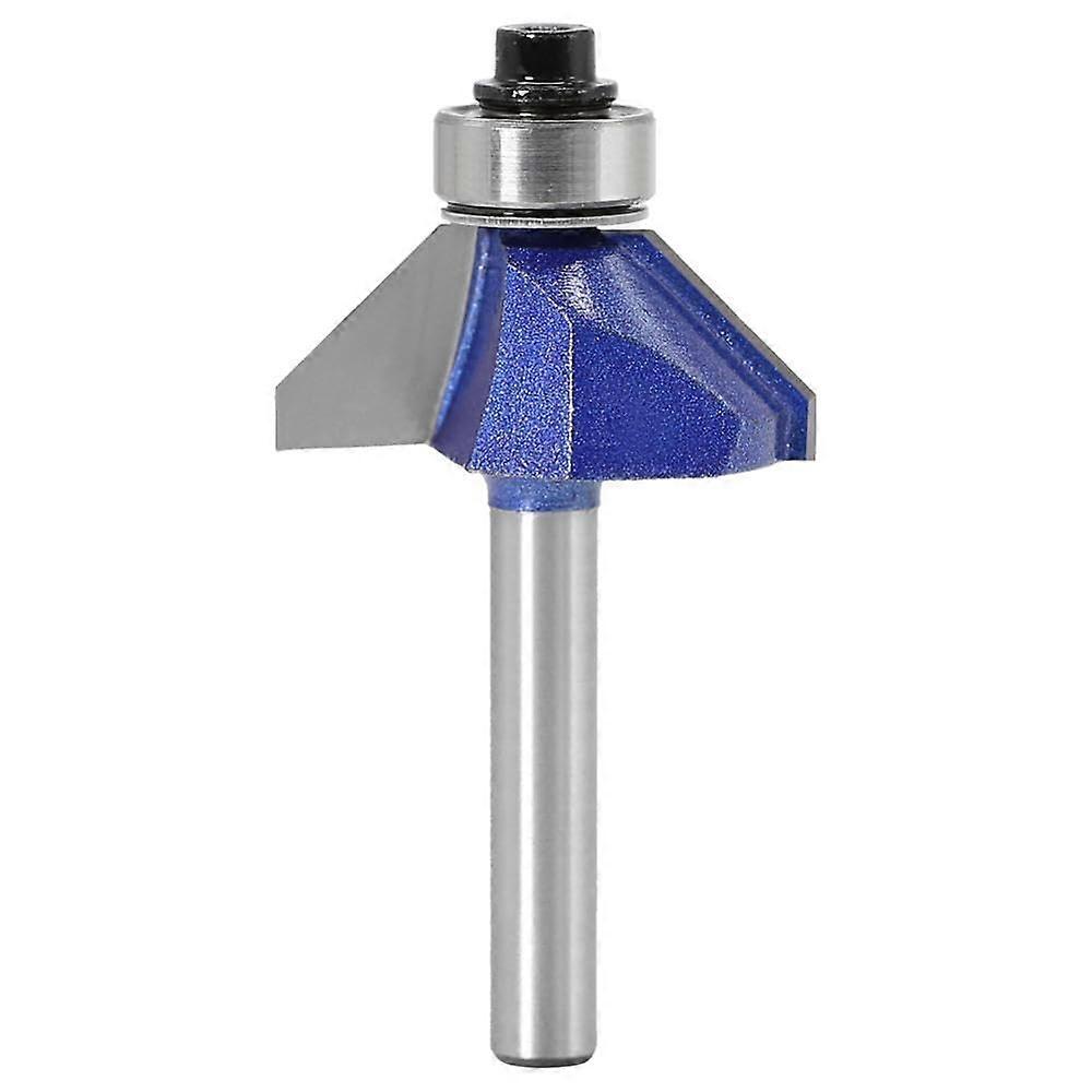 6mm 1/4in Shank 45 Degree Bevel Edge Router Bit for Woodworking Trimmer (6X24)