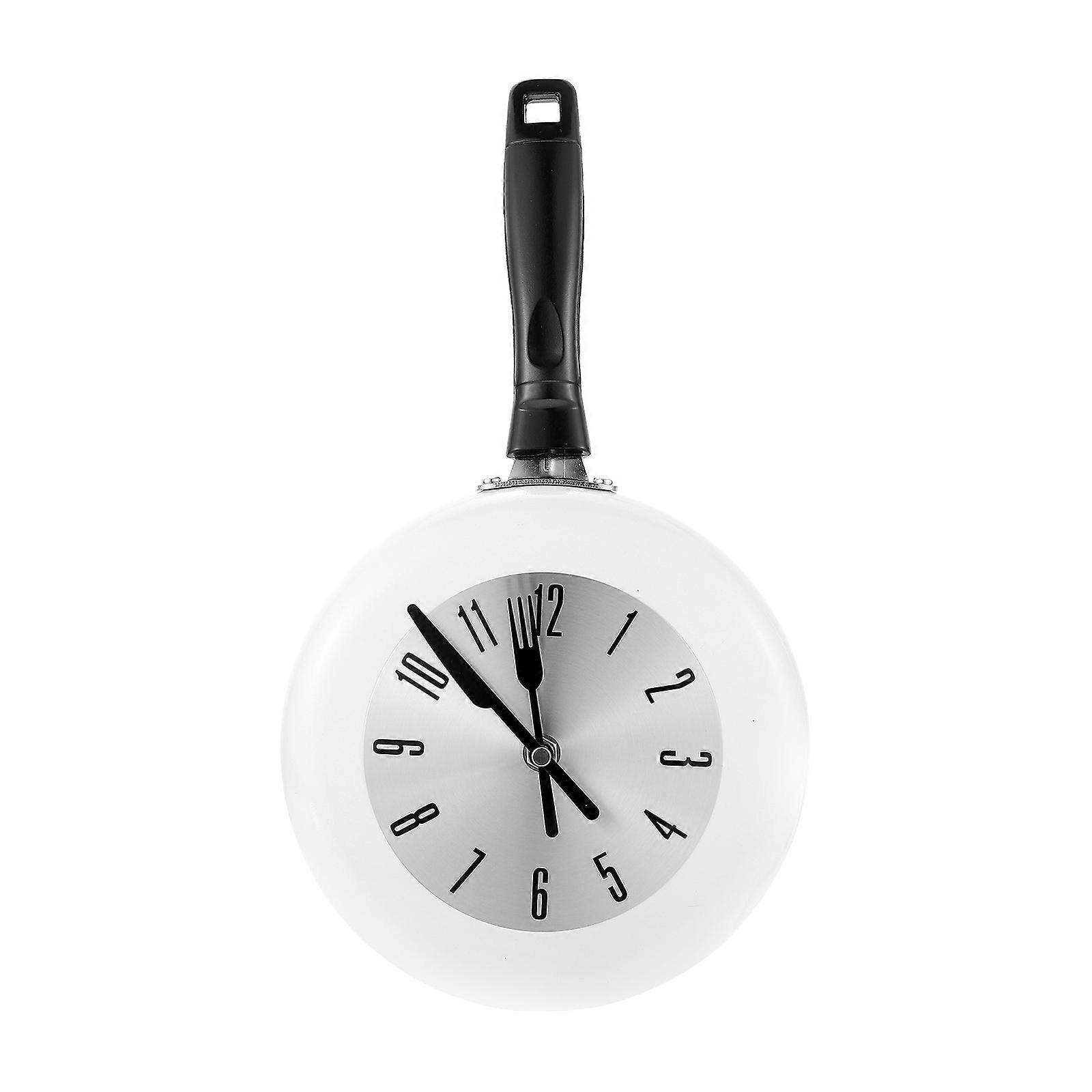 Stone Quartz Wall Clock Metal Frying Pan for Time Display 1Set