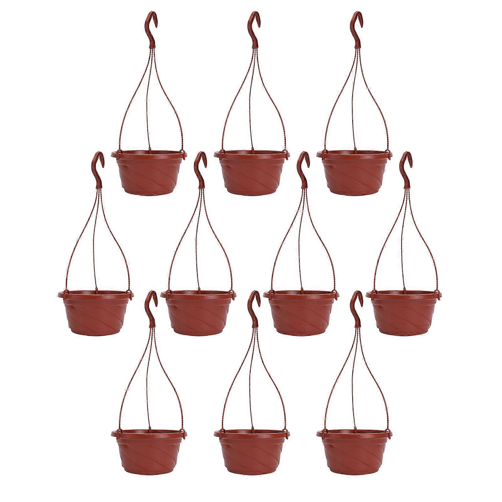 Durable Hanging Plant Pots Set of 10 Space Saving Flowerpot Adornments for Succulents Simple Design for Vertical Gardens Practical Plastic Flowerpot