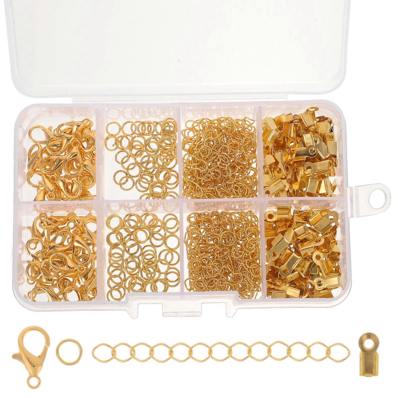 Jewelry Clasps Set for DIY Making with Jump Rings Crimp Ends Chain Extender for Necklaces Bracelets Craft Projects