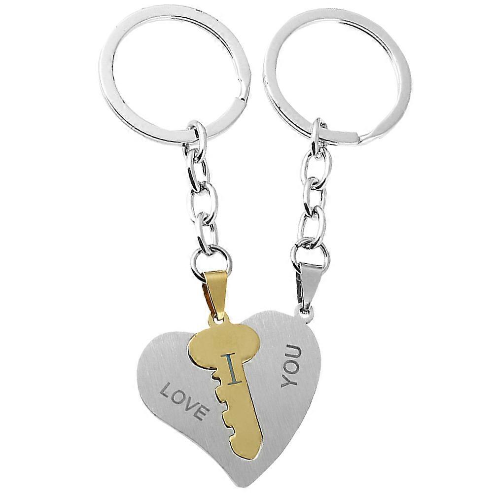 Valentines Keyring Heart Shaped Keychains Organizing Keys Compact Design Multi 10x3.4cm 2Pairs