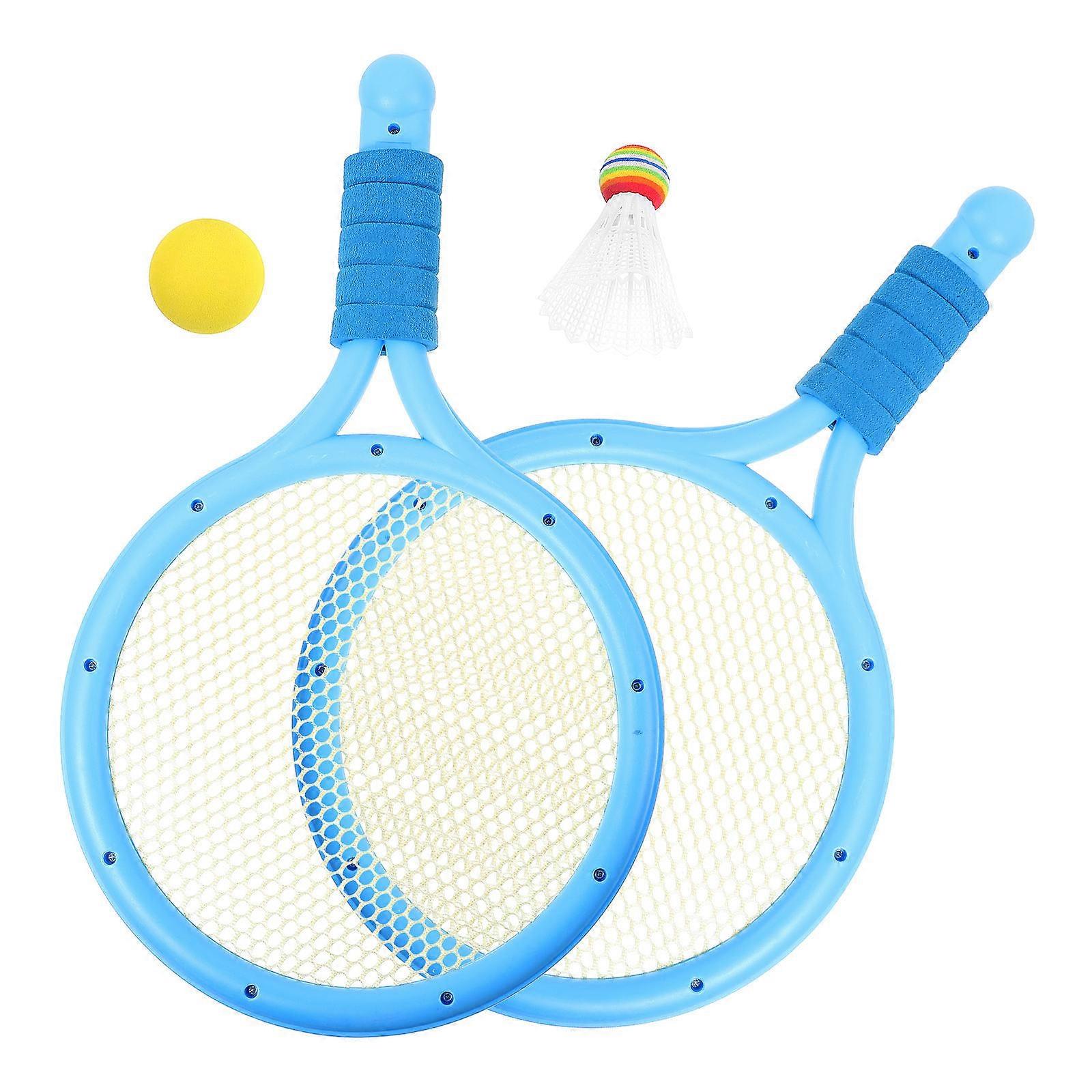 Blue Badminton Racket Set for Kids Outdoor of Durable Plastic 1 Set