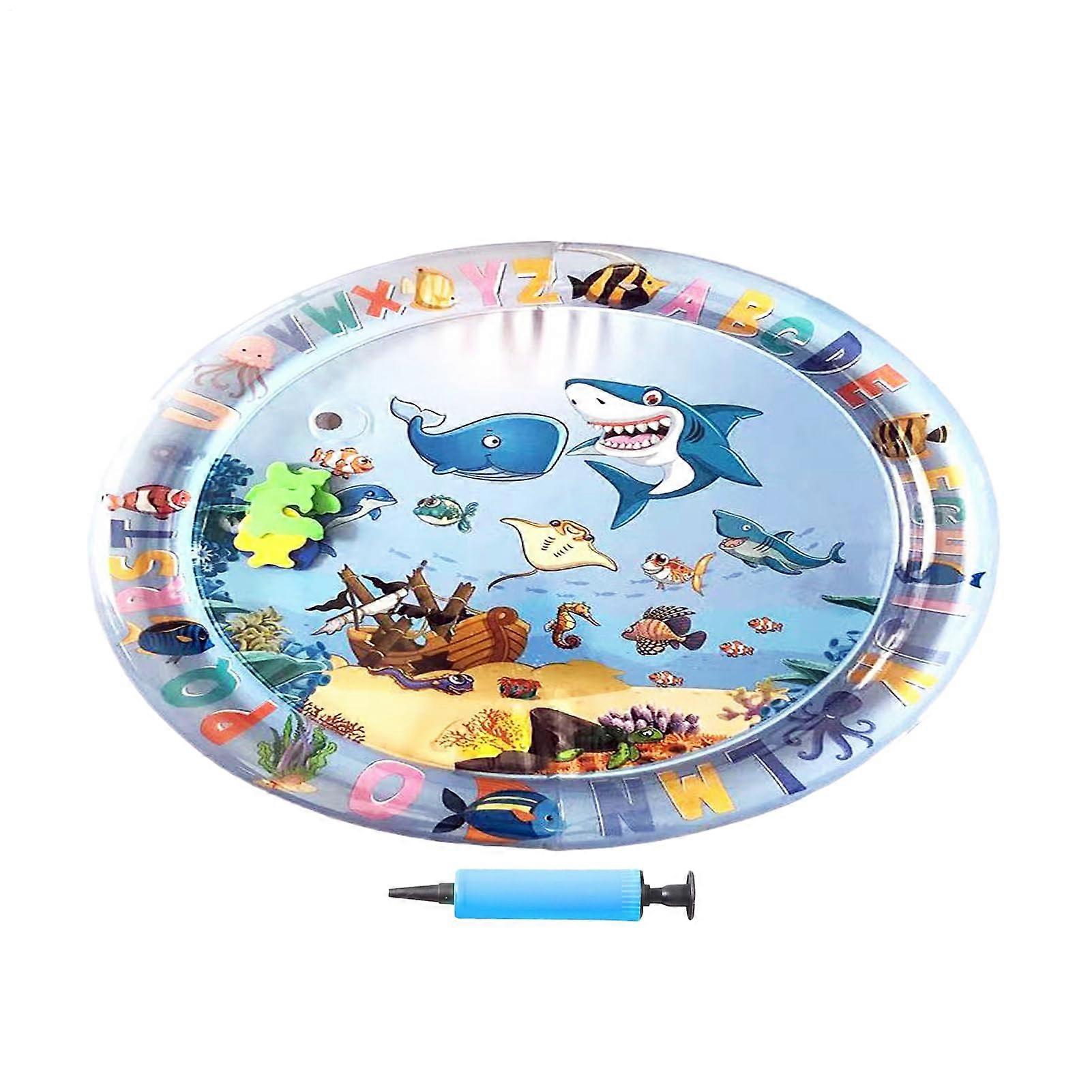 Tapis d’eau pour chats, tapis d’eau pour animaux de compagnie, tapis de jeu pour lit d’eau pour chat, grand lit d’eau sensoriel interactif avec conception de poisson pour jeux d’animaux de compagnie petit