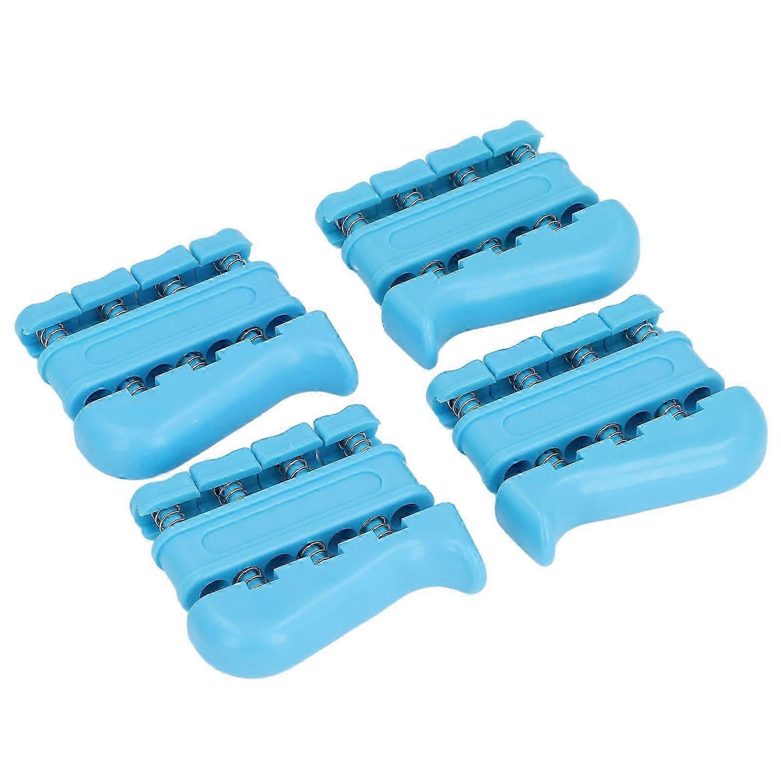 4pcs Adjustable Grip Strengthener (3LB) - Finger Exerciser for Arthritis & Musicians (Light Blue)