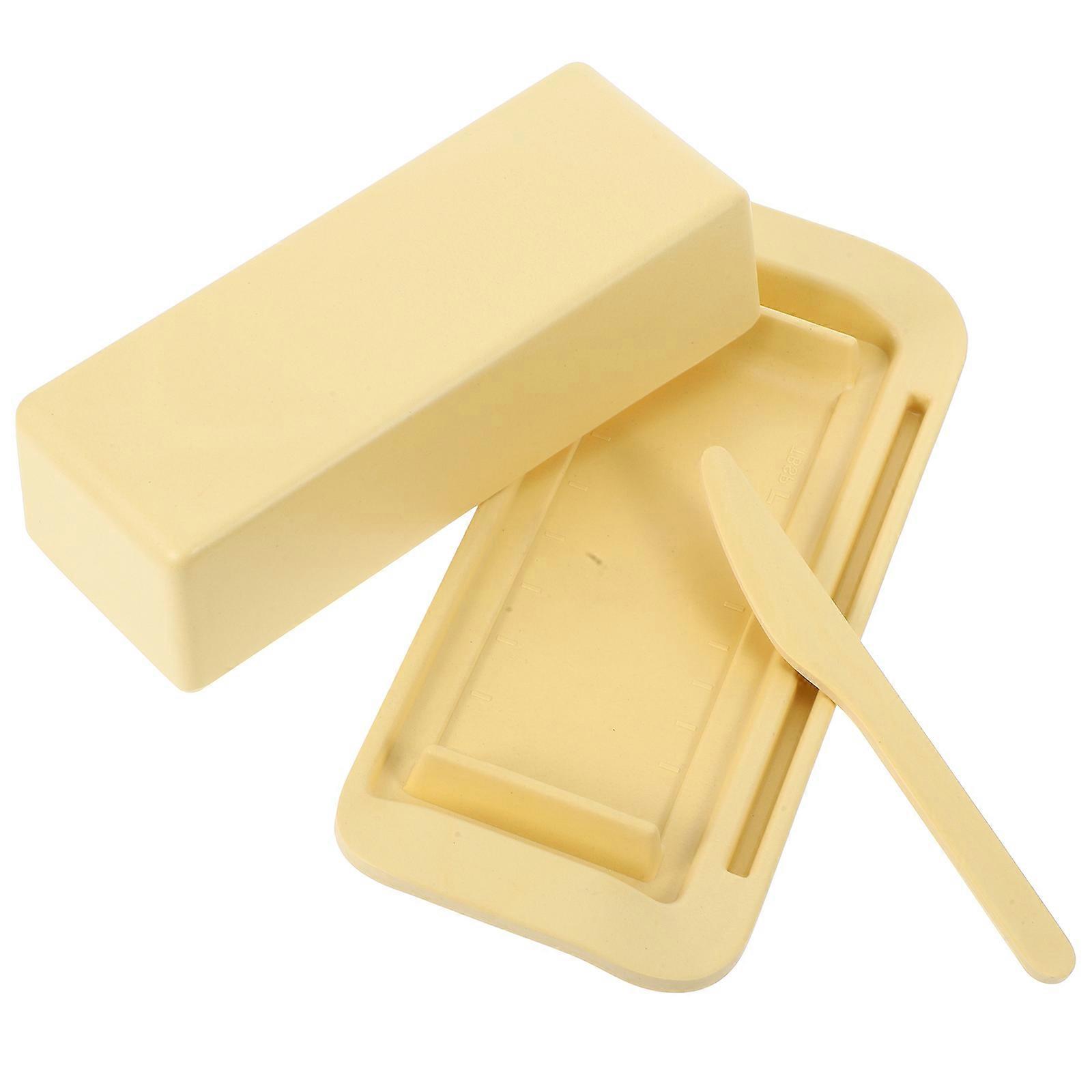 White Butter Dish With Lid For Countertop Butter Holder Container For Household Users Prevents Spoilage 1Set