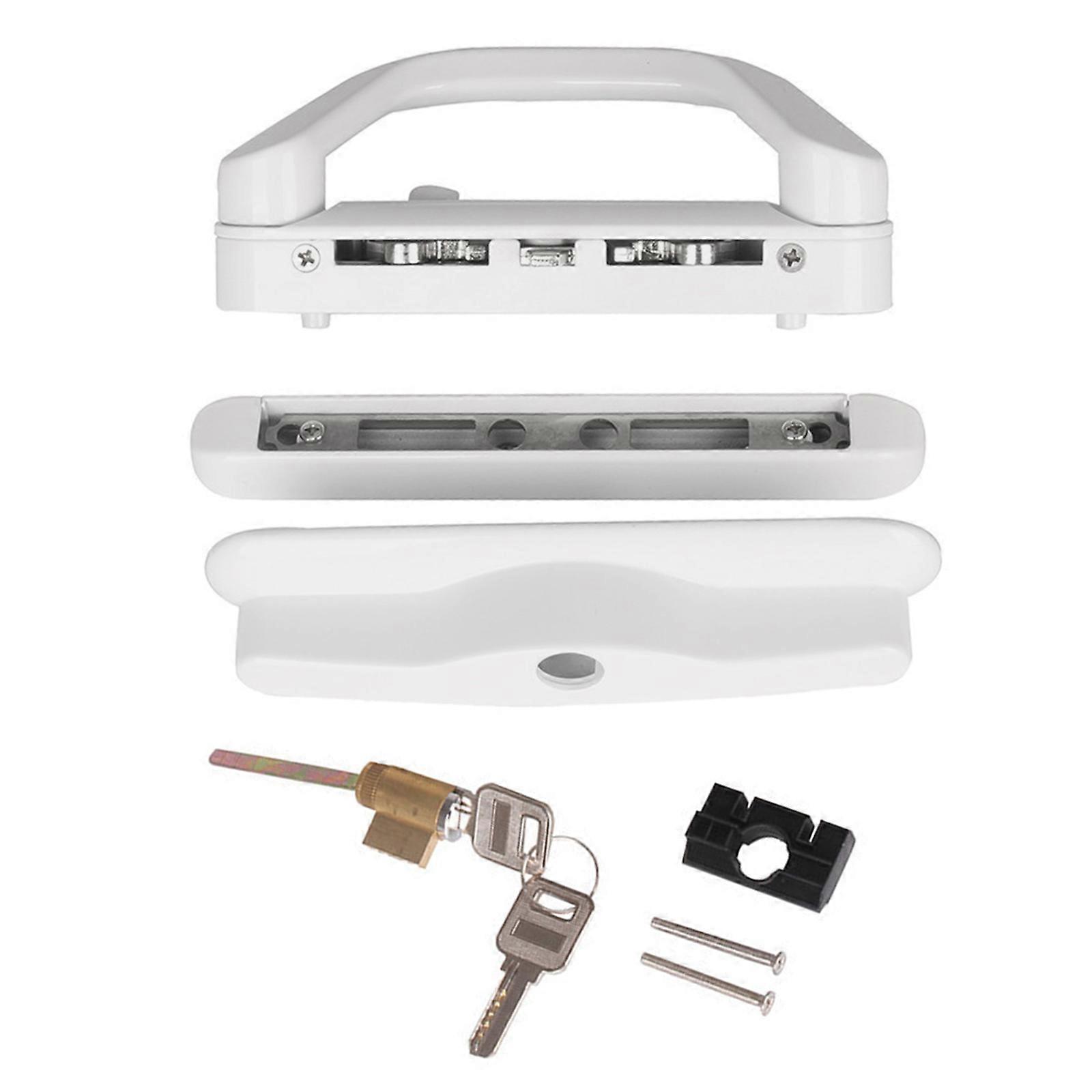 Balcony Glass Door Handle Lock Keyed Sliding Patio Glass Door Handle Set Patio Door Lock with Key Easy to Install Multicolor