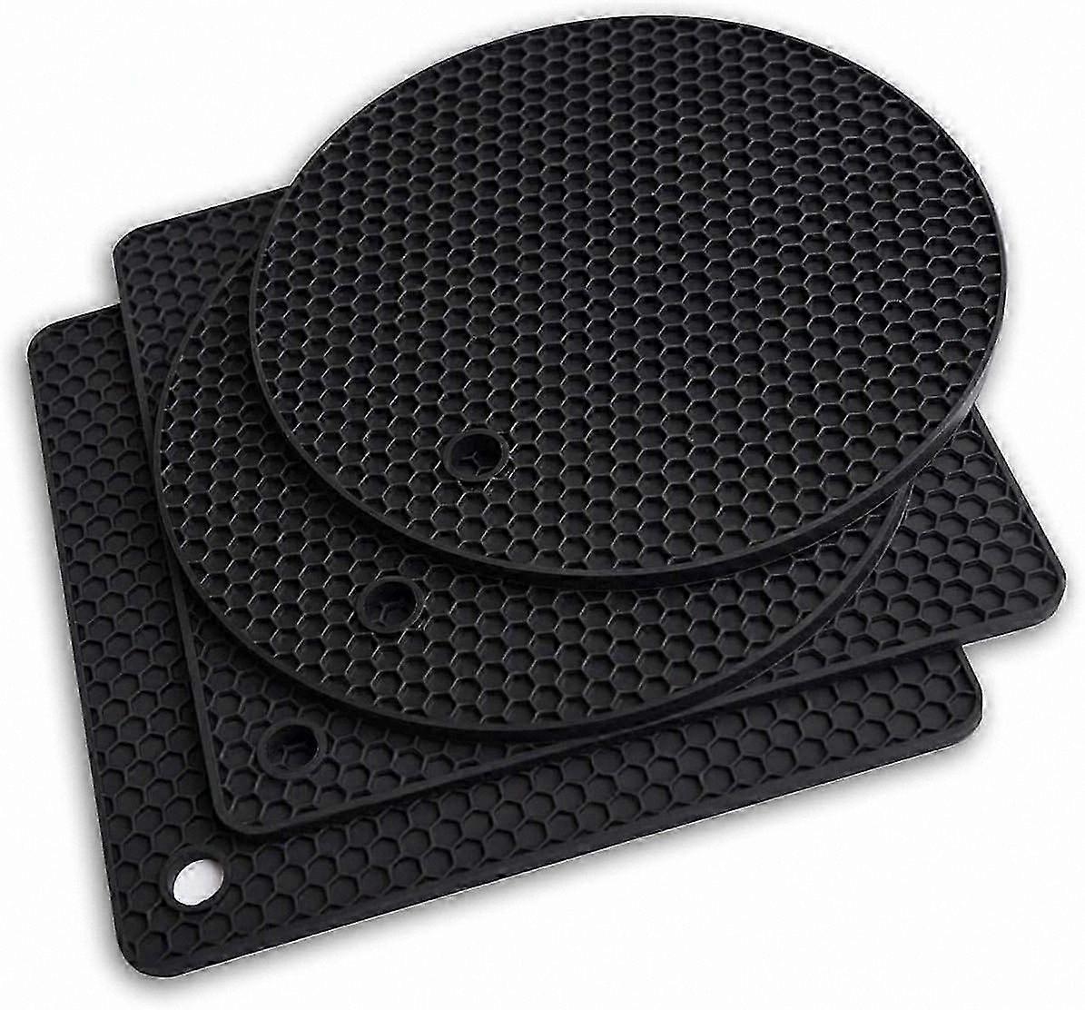 4-Pack Durable Silicone Mats, Heat-Resistant & Non-Slip, Multi-Function Placemats for Kitchen and Dining Use