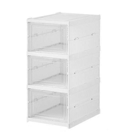 Transparent Shoe Box with Visible Door Large Capacity Dustproof Stackable Foldable High Heels