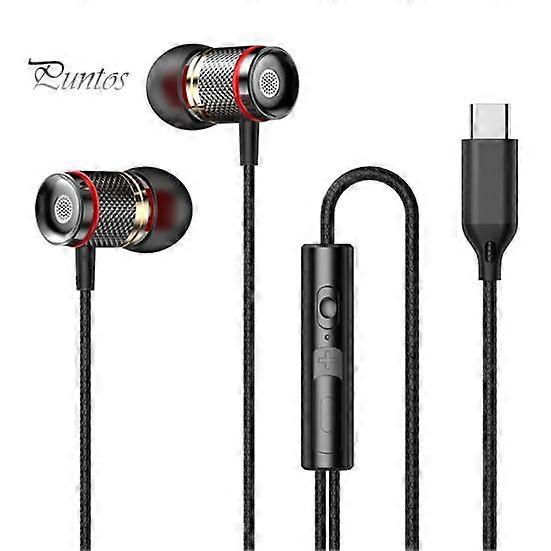 Earphone Noise Reduction Stereo Sound Ergonomic Composite Diaphragm Plug Play 3.5mm/Type-C Ports Digital Decoding Chips Wired Earphone for Office