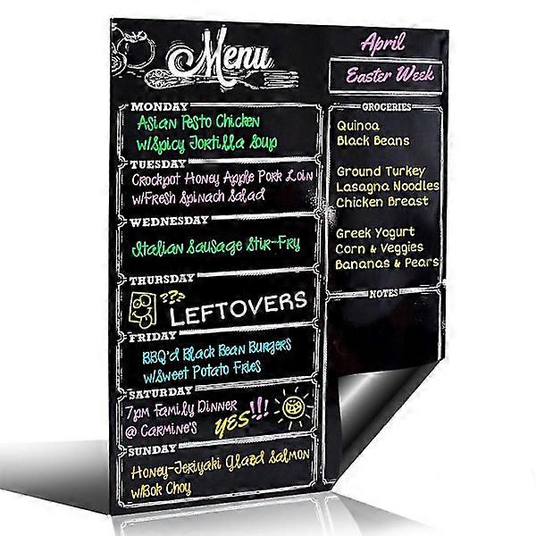 16\"x12\" 7-Day Magnetic Calendar for Refrigerator and Magnetic Shopping List for Refrigerator