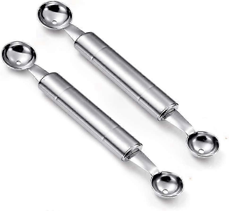 2-Piece Stainless Steel Melon Spoon Set - Multi-functional Kitchen Tool for UK Chefs