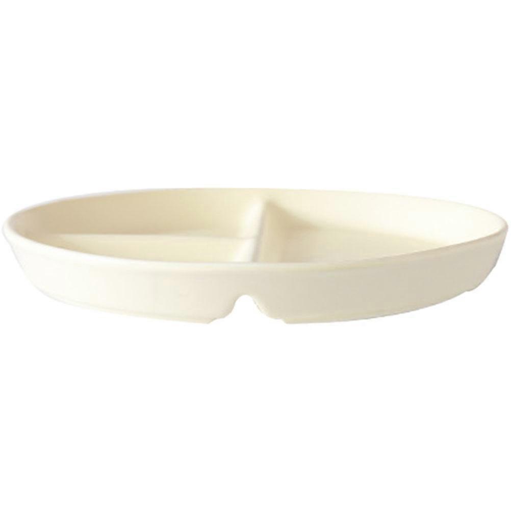 Beige Ceramic Divided Food Plate for Home Use with High Grade Material and Smooth Surface 10.2 Inches
