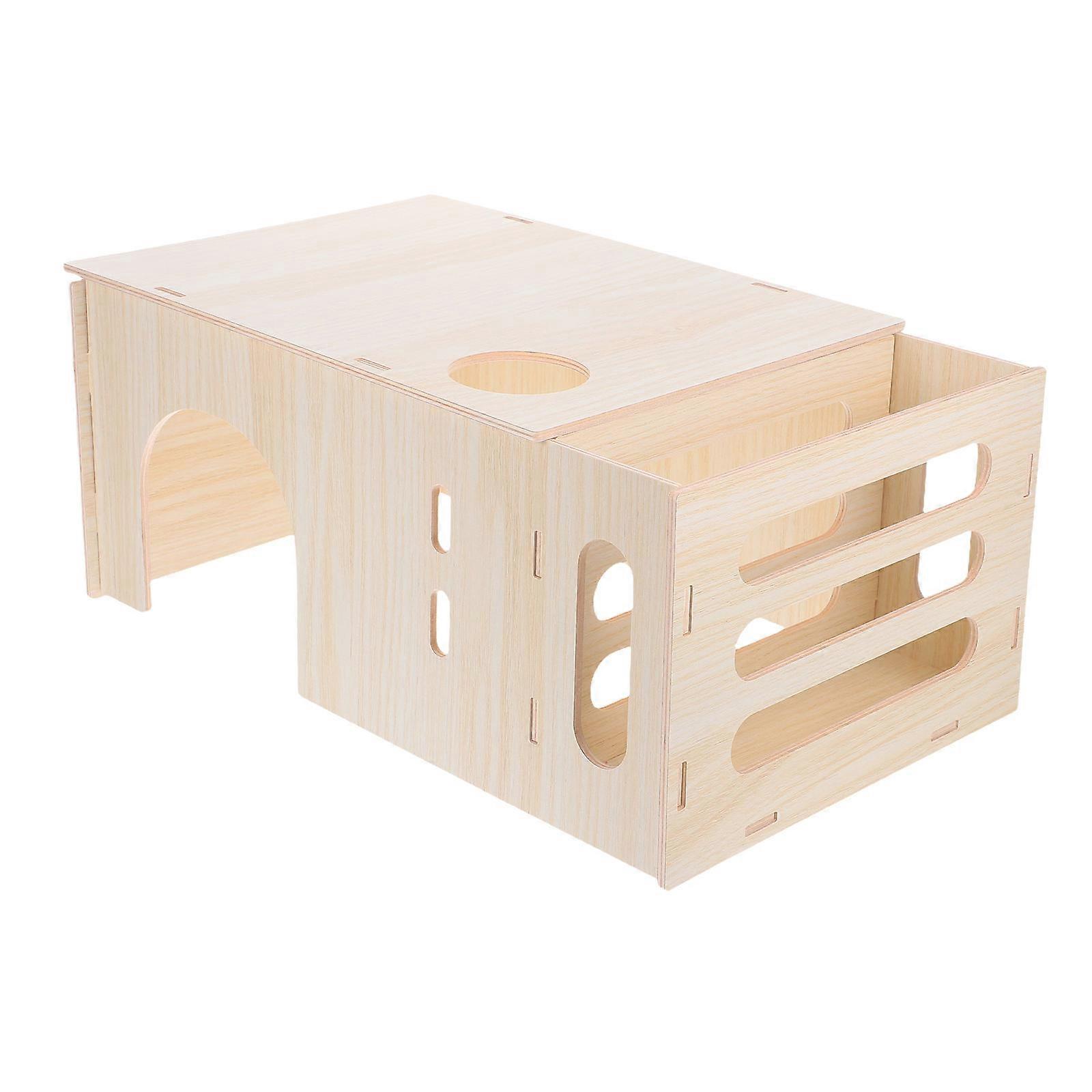 The **Hamster Hideout Wooden Hut** is a charming and functional addition to any small pet's habitat. Here's a detailed breakdown of its features and