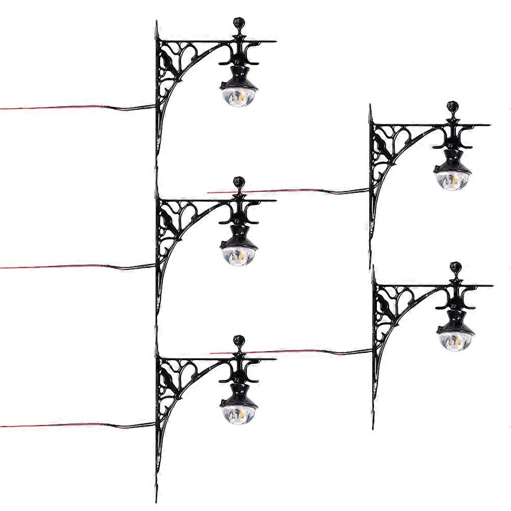 Mini Wall Lamp Model for Home Use Black Stainless Steel ABS Compact Size Easy to Install 5 Pieces