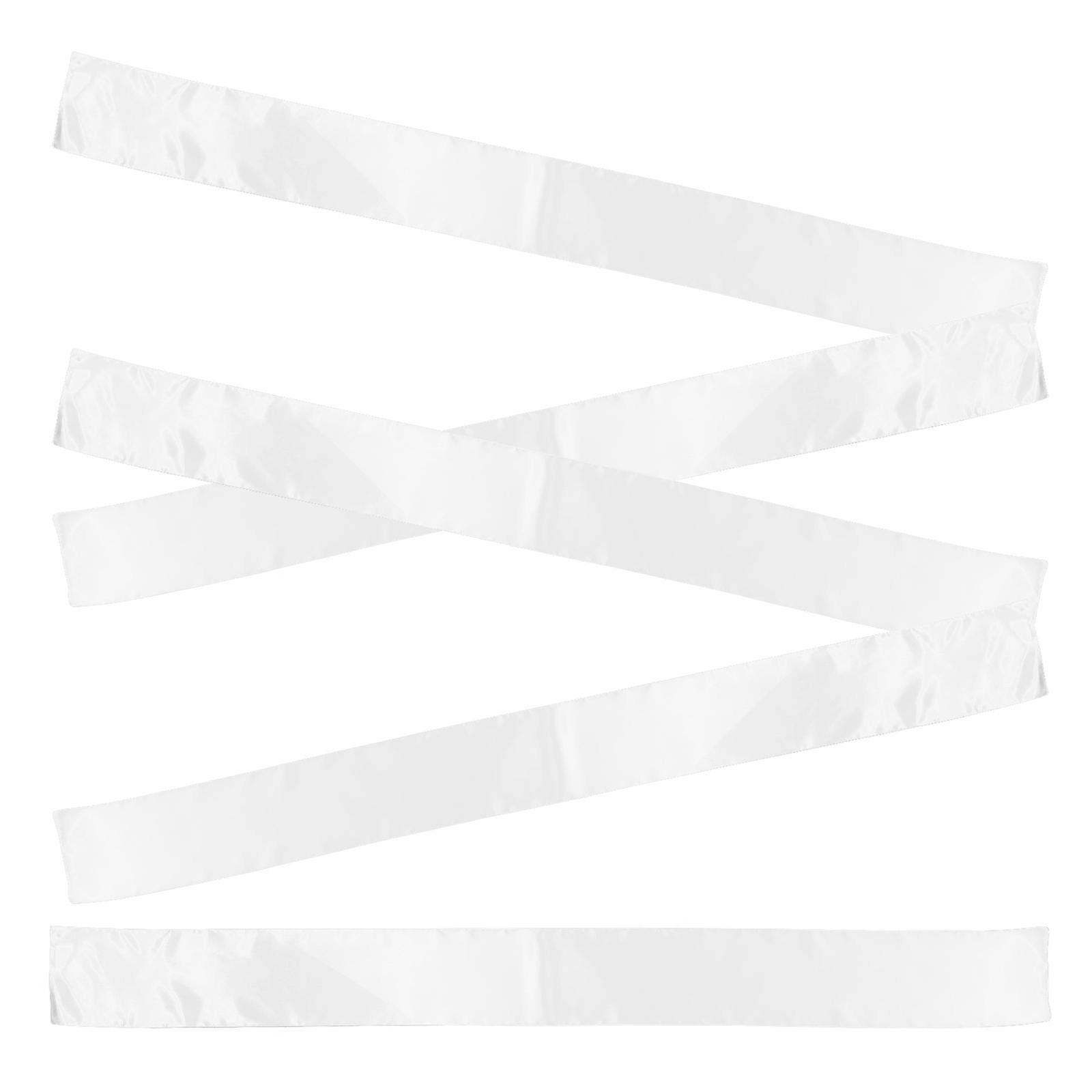 5pcs Satin Table Runners Elegant White Decorative Covers for Wedding, Party, Home, Dining & Buffet Use