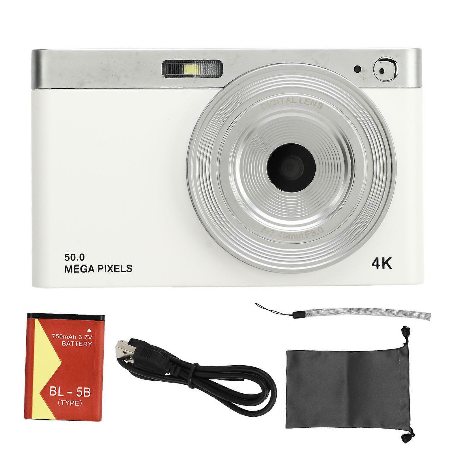 2.88in Digital Camera 50MP IPS HD 4K Digital Camera with 16X Digital Zoom Anti Shaking Small Portable Digital Video Camera