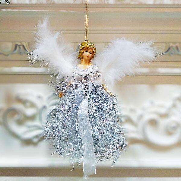 クリスマスぬいぐるみエンジェルハンギング子供かわいい人形ギフトクリスマスツリーペンダント2023シルバー