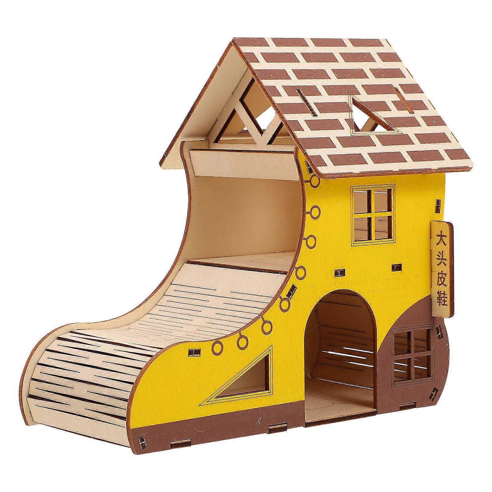 Natural Wood Hamster House – Safe & Durable Villa for Pets, DIY Friendly Hideaway, Chew & Play Space for Hamsters, Gerbils, and Mice