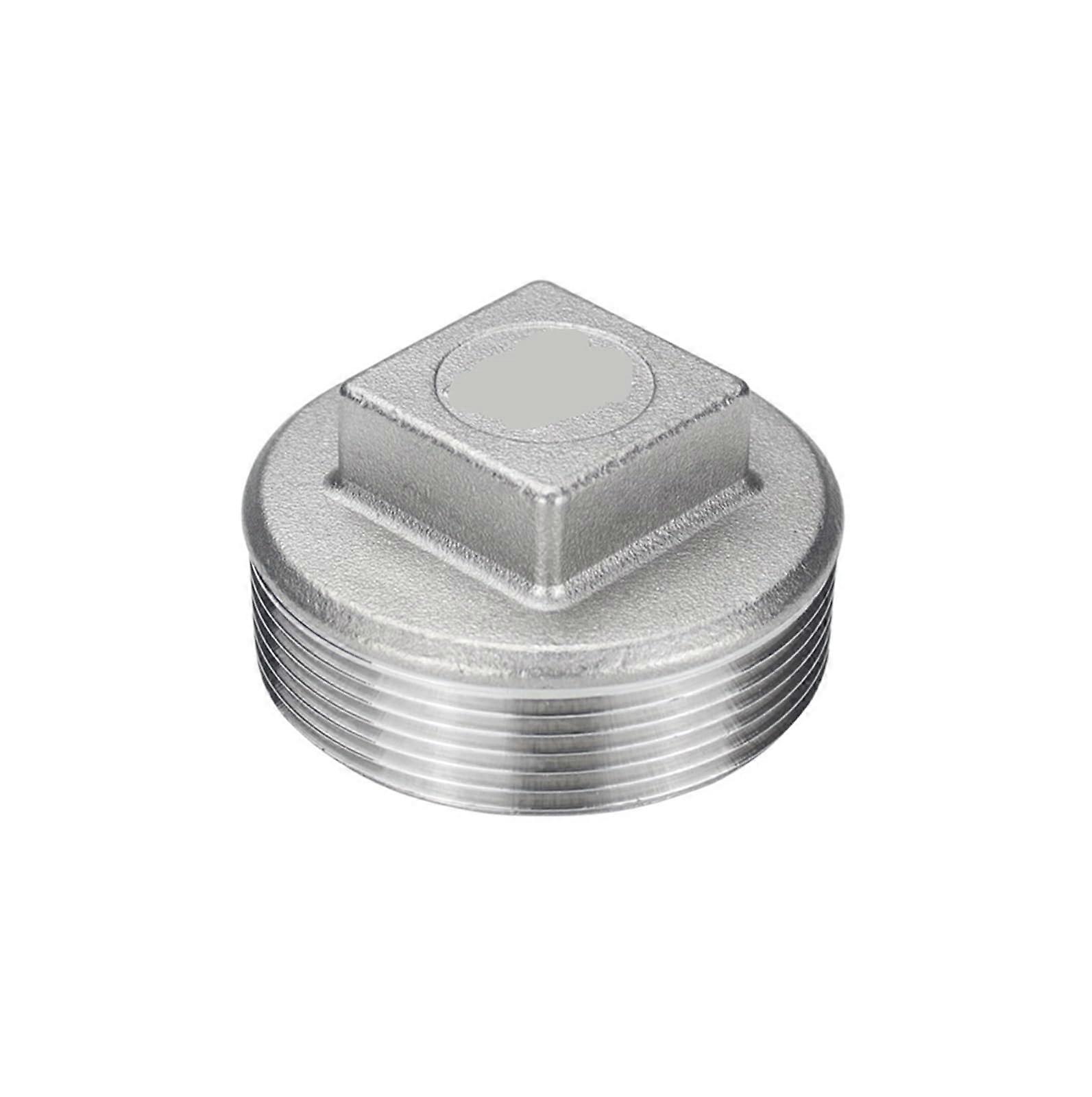 316L Stainless Steel External Pipe Plug with Square Head, G3 Threaded Connector, Internal Divider for Hot Water Systems