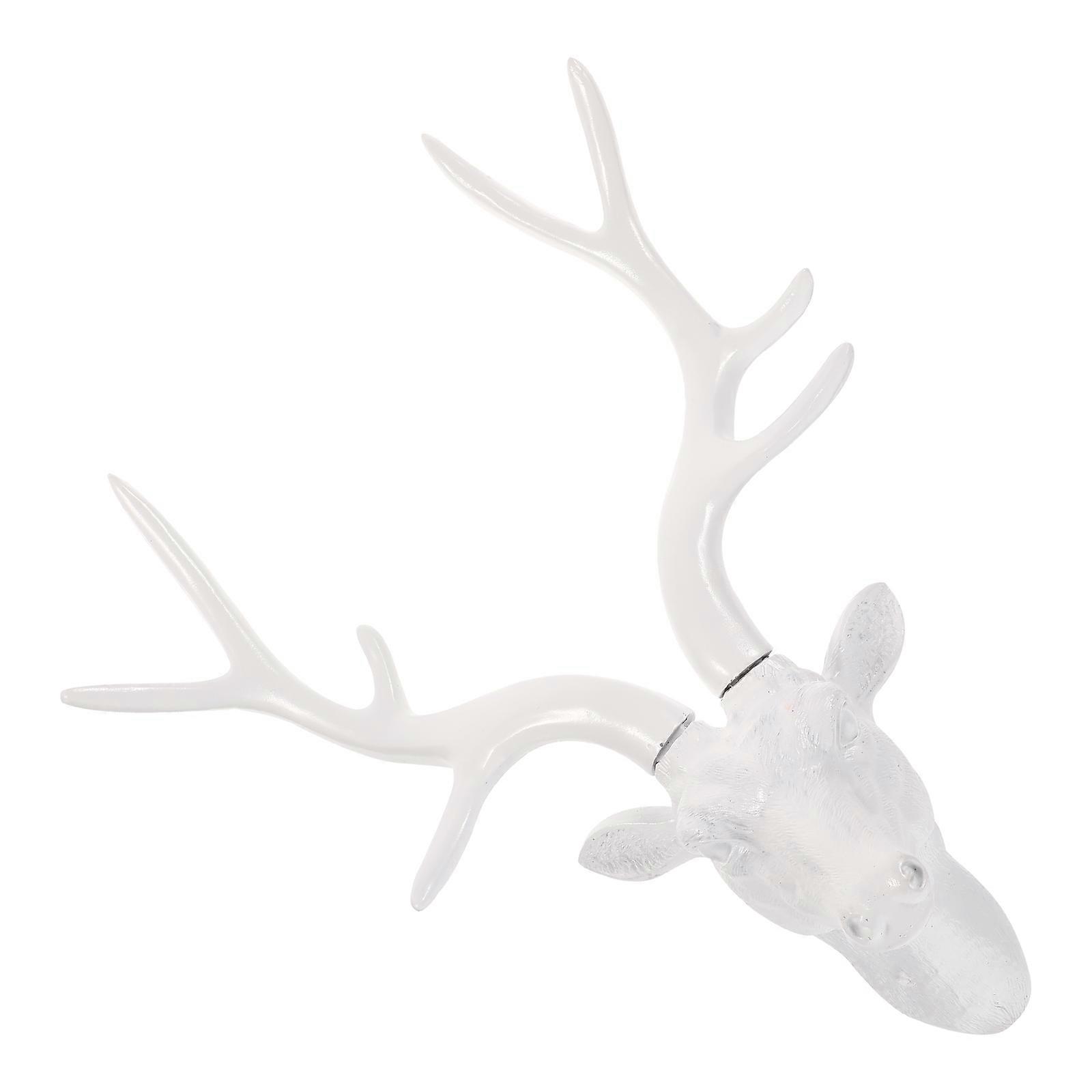 Deer Stag Head Sculpture Wall Mounted Decoration For Indoor Outdoor Housewarming 41.5x32cm Resin Wall Art 1Pack