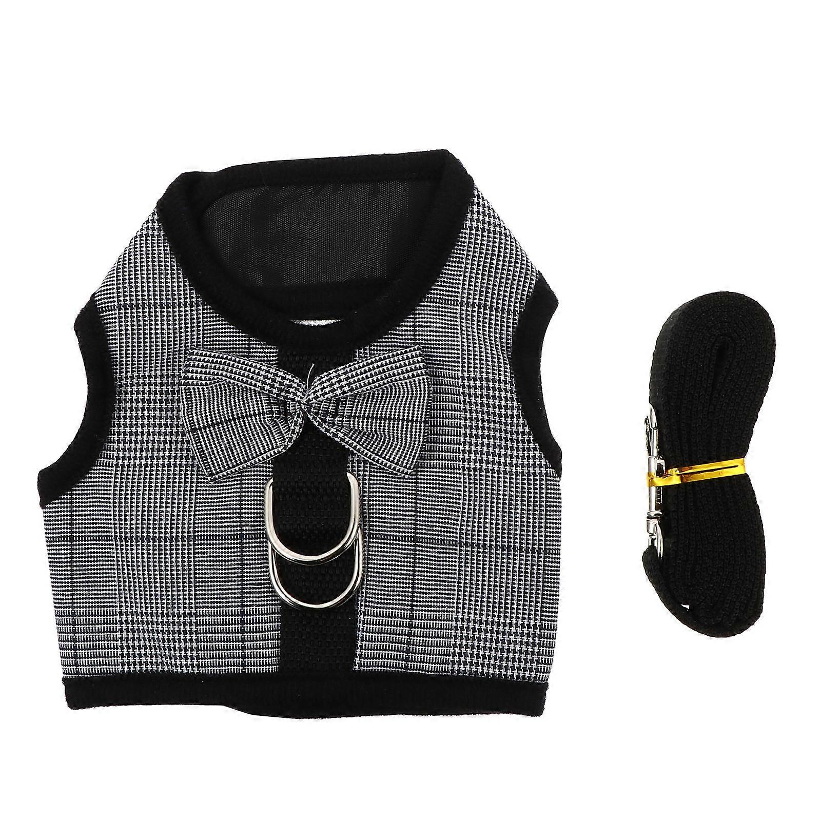 Bunny Suit and Leash Set 1Set Black Cloth Wide Occasions Use for Pet Use Bunny Harness Leash