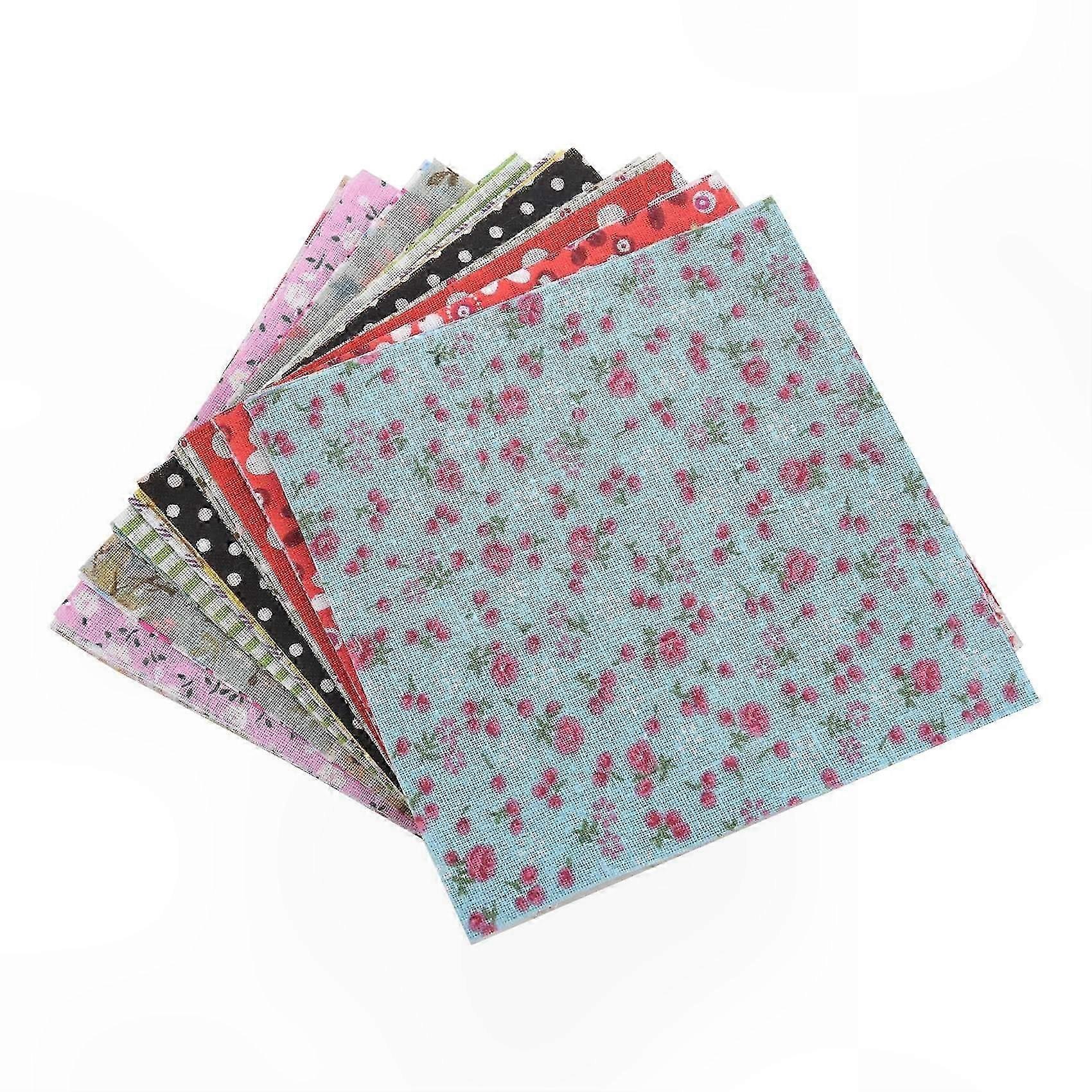 100 Pieces 10x10cm Cotton Fabric Squares for Crafting and Patchwork Projects