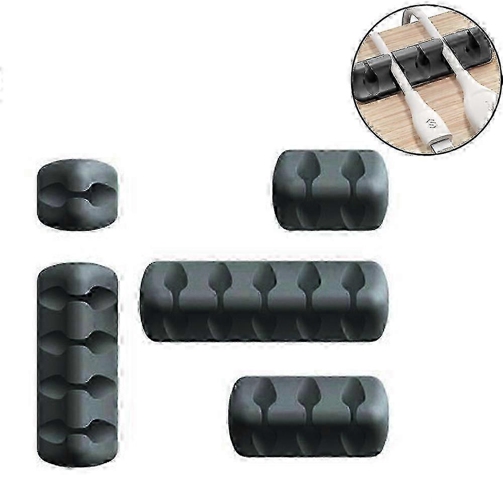 5-Pack Self-Adhesive Silicone Cable Holder Clips for Desktop Organization