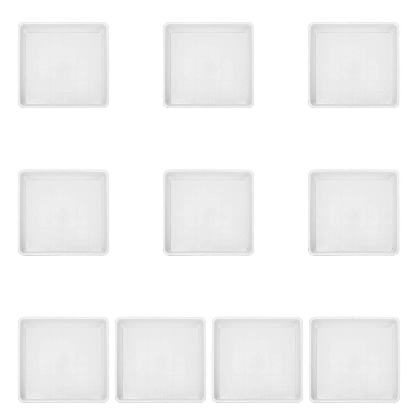 Gardening Pot Trays For Balcony Use 18x18cm Simple Design Water Collection 10Pcs
