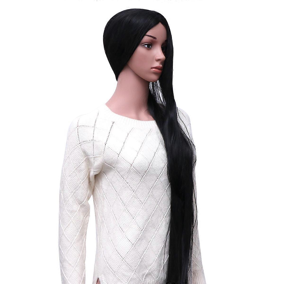 Black Synthetic Hair Wig for Women Perfect for Daily Wearing and Stage Performance 80cm