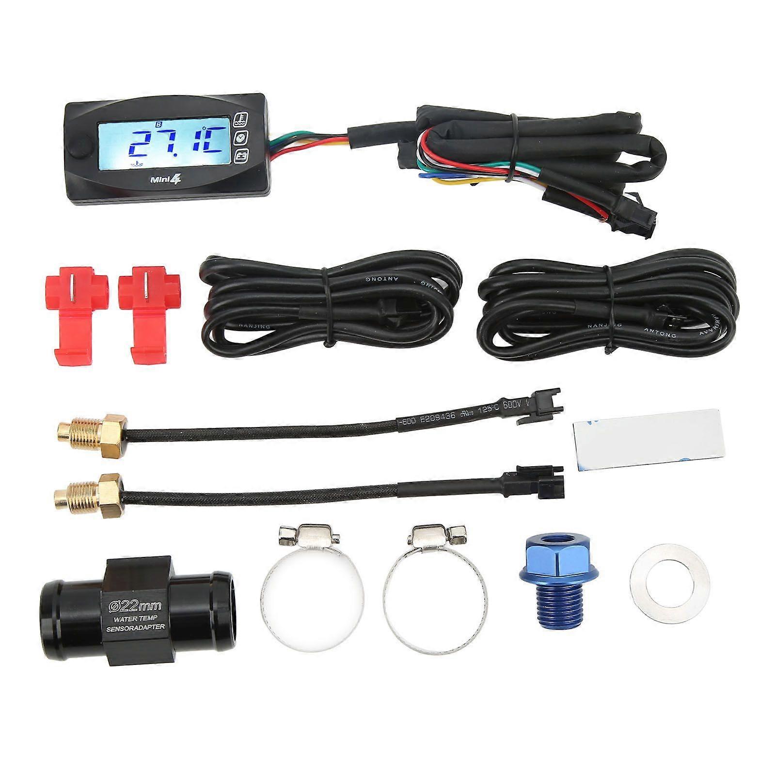 Universal Motorcycle Gauge LCD Digital Display 4 in 1 DC12V M14x1.5
