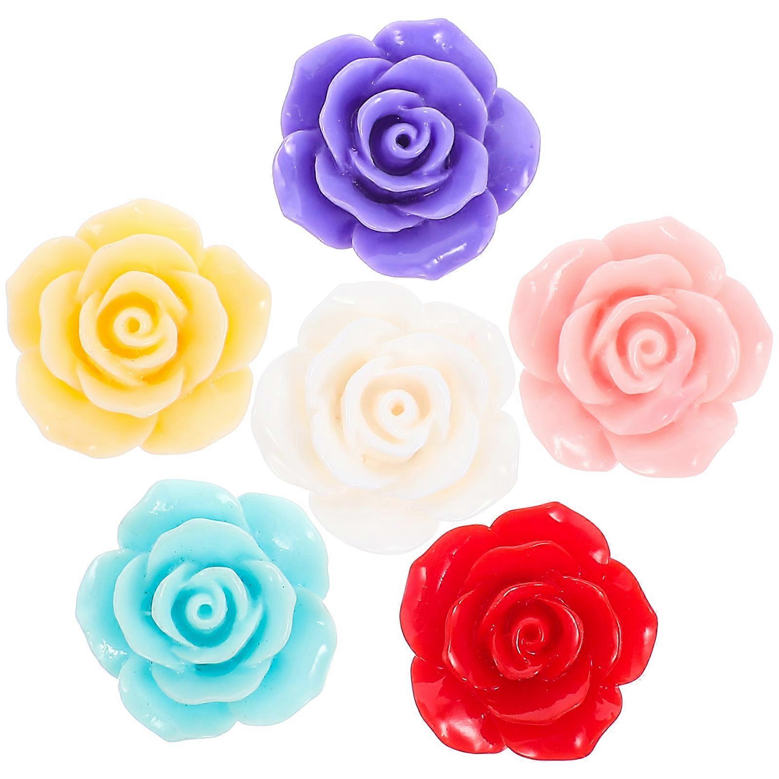 6pcs Rose Shaped Diamond Drawing Holders with Bright Magnetic Covers for DIY Diamond Craft Art – Efficiently Organize Workspace and Secure Work Areas