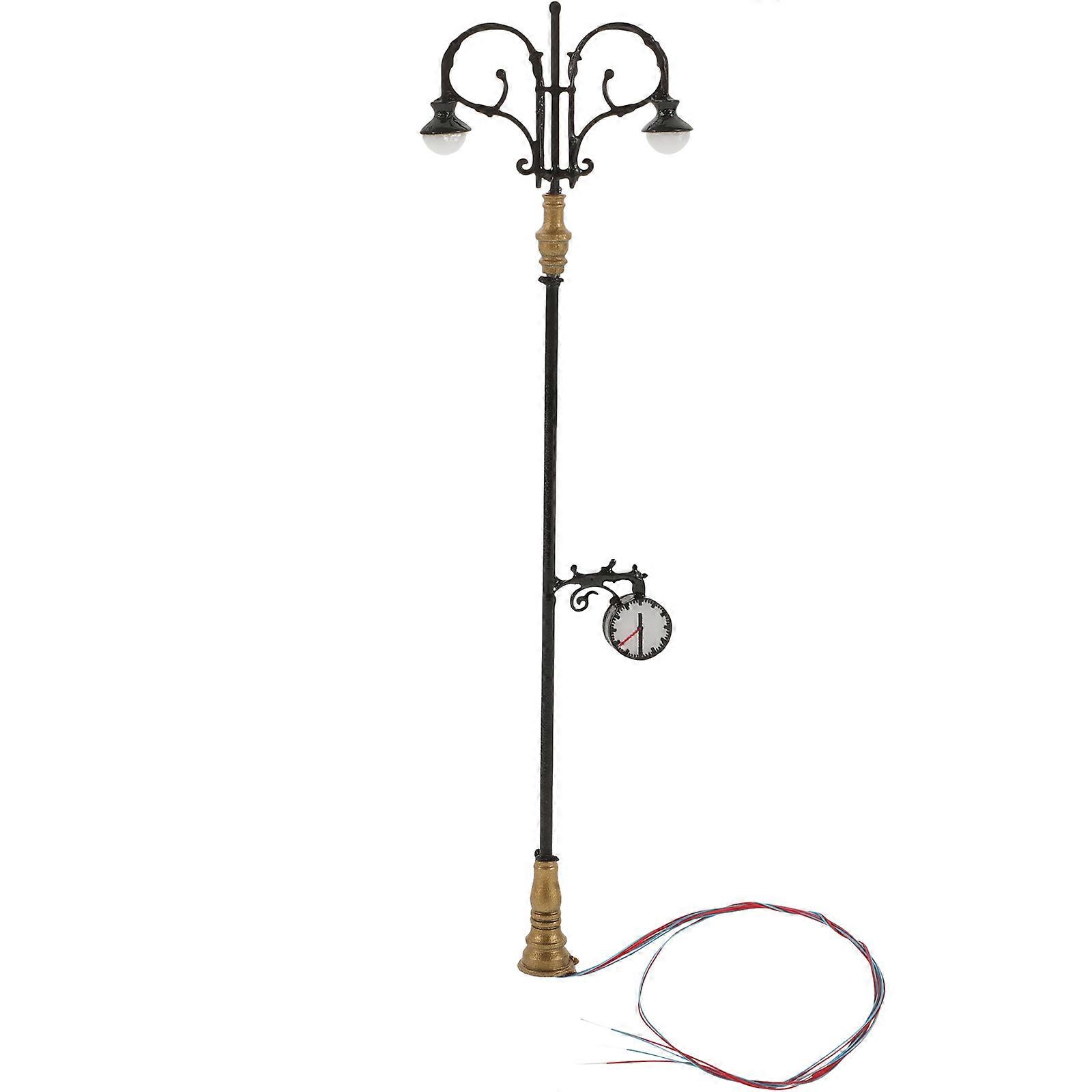 Black Miniature Street Light Model for Decoration with ABS and Stainless Steel Material Versatile Use Easy Assembly 7.5 Inches