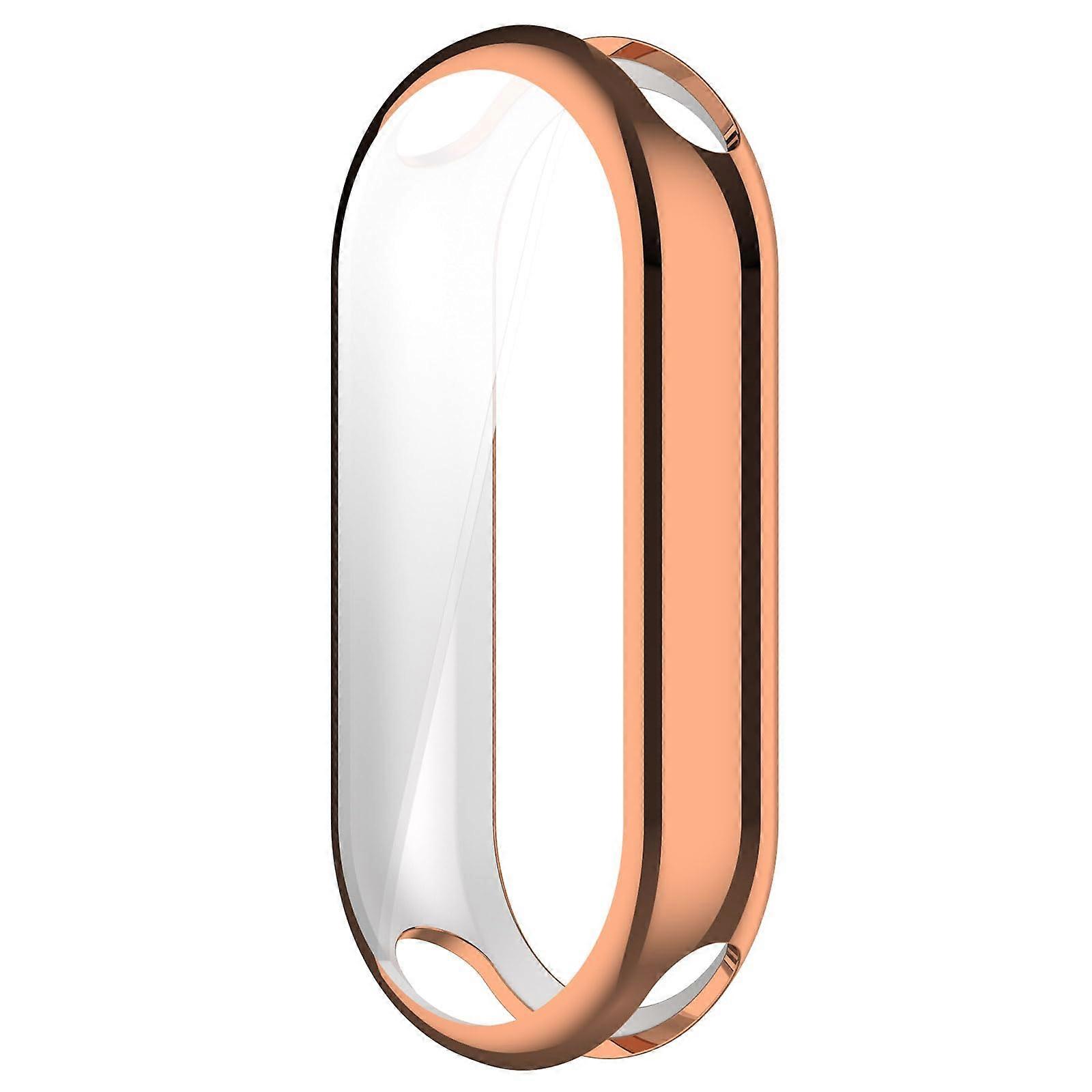 Electroplated Screen Protector and Case for Watch Band Series 9 NFC Rose Gold Multifunctional Protection