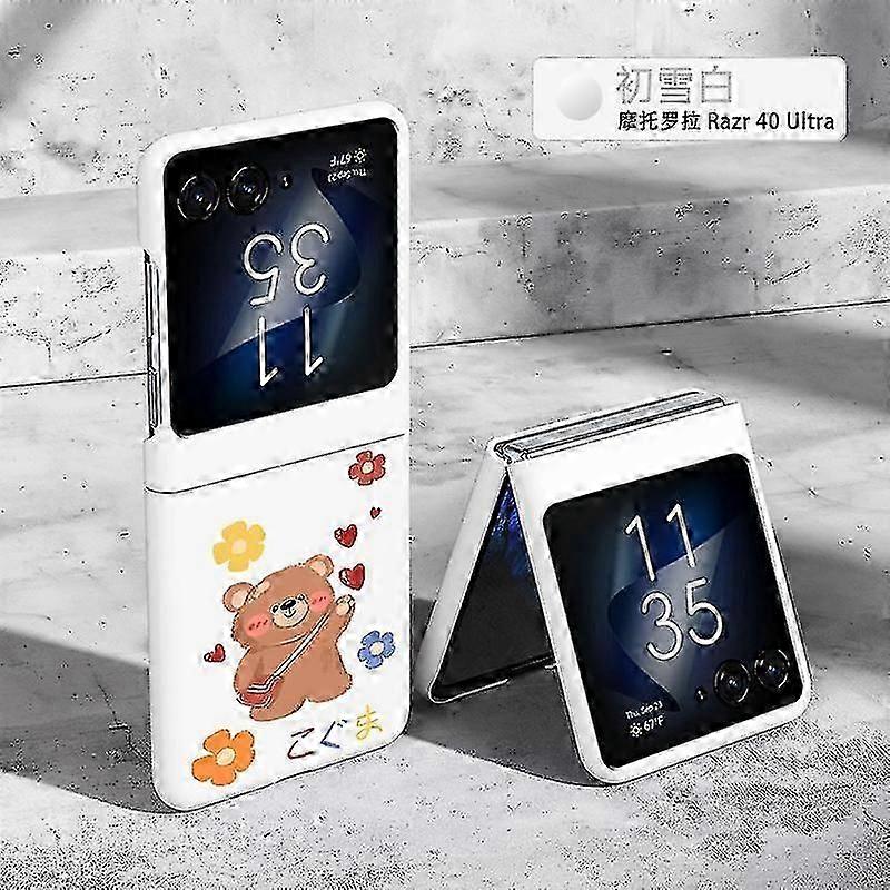 For Motorola Razr 40 Ultra Cute Cartoon Case, Slim Shockproof Protective Case For Motorola Razr+ Plus 2023, Cute Bear Case Razr 40 Ultra