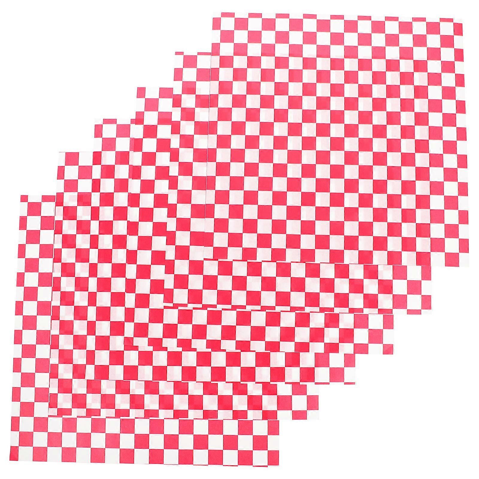 200Pcs Checkered Grease-Proof Wrap Paper For Kitchen Use 22X22X0.10Cm Oil-Absorbing Snack Paper