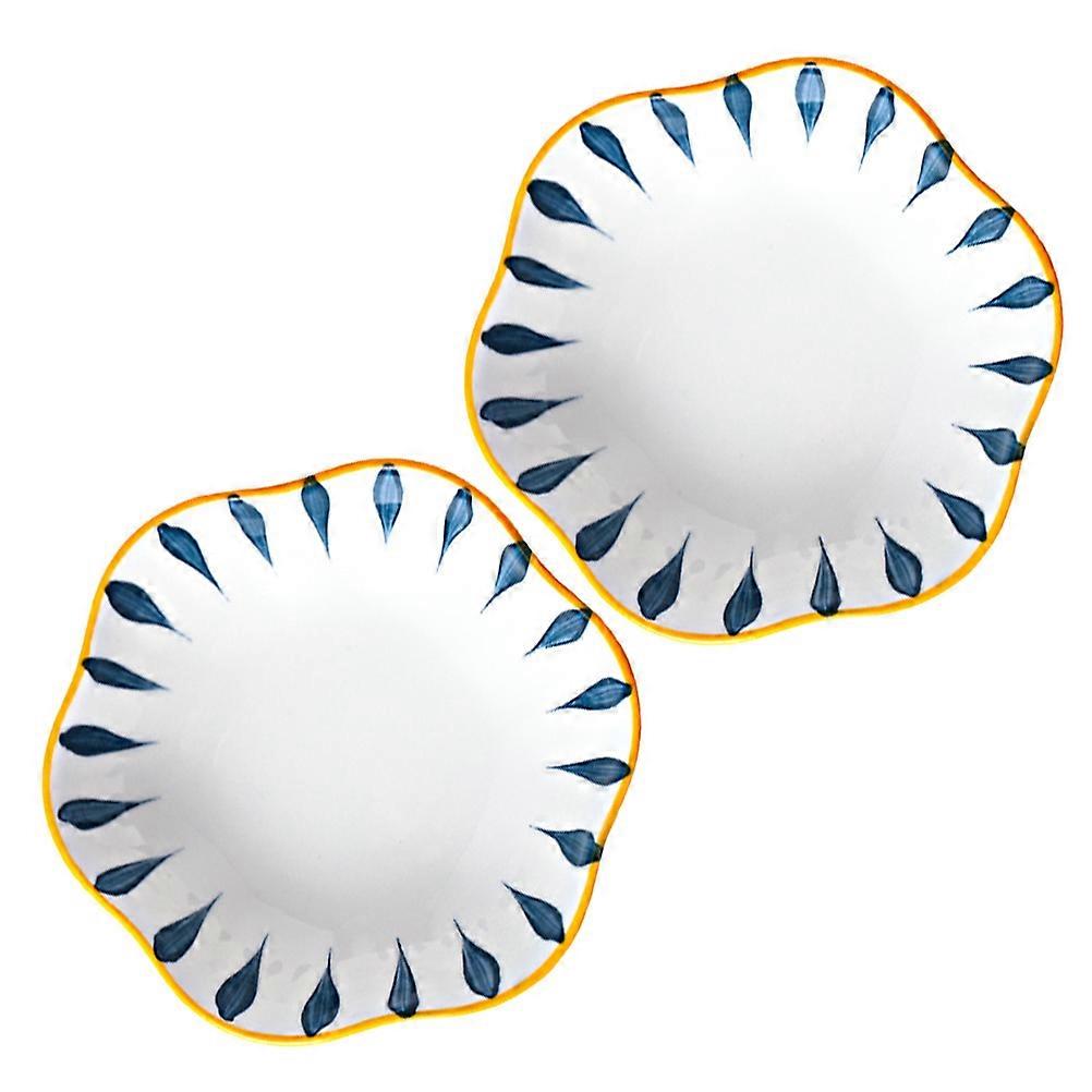 Sushi Dinnerware Plum Blossom Ceramic Salad Bowls For Dining Table 12.5x12.5CM Food Storage 2Pcs