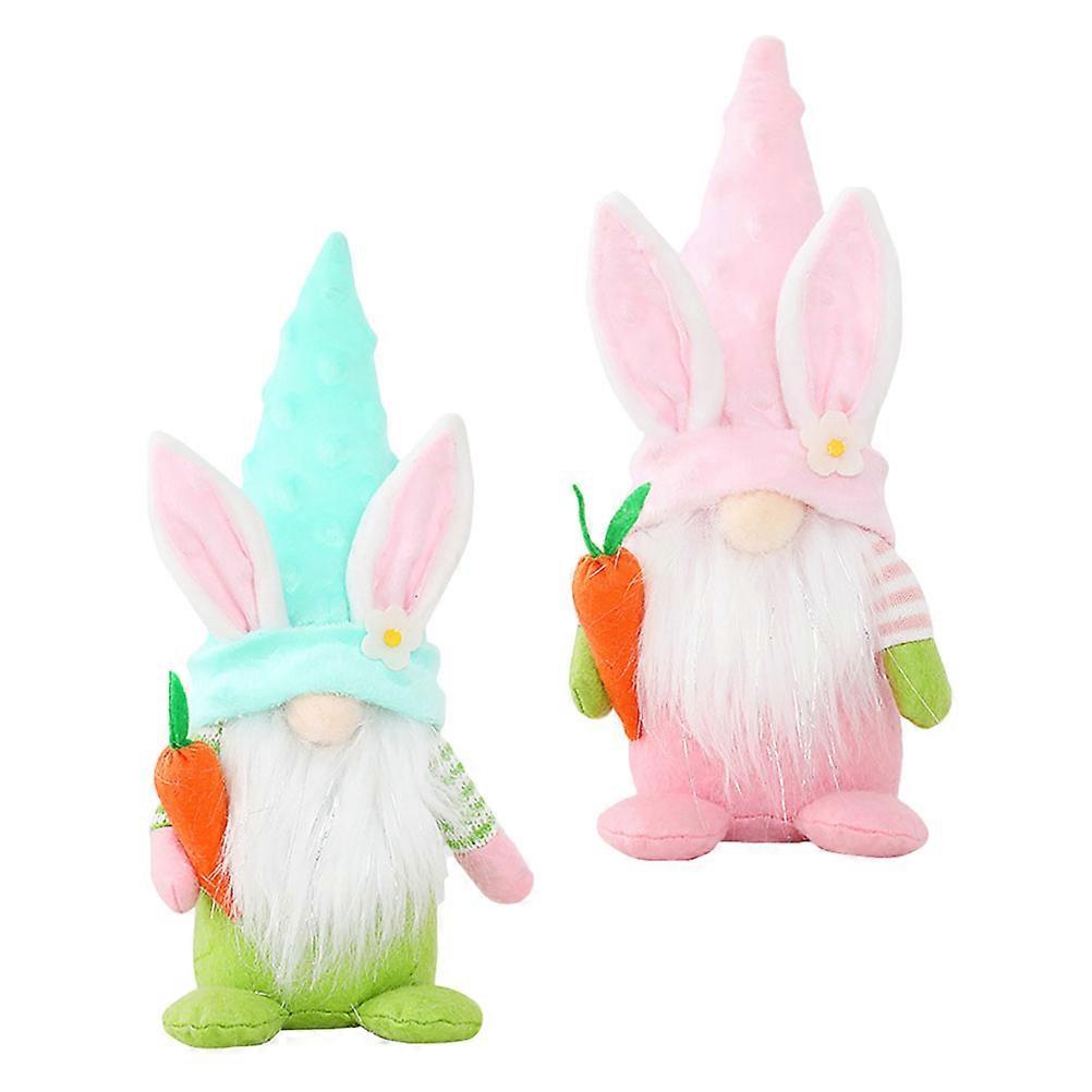 Dollhouse Decor 2Pcs Cloth Easter Gnomes Dolls Easter Day Decoration Festive Atmosphere