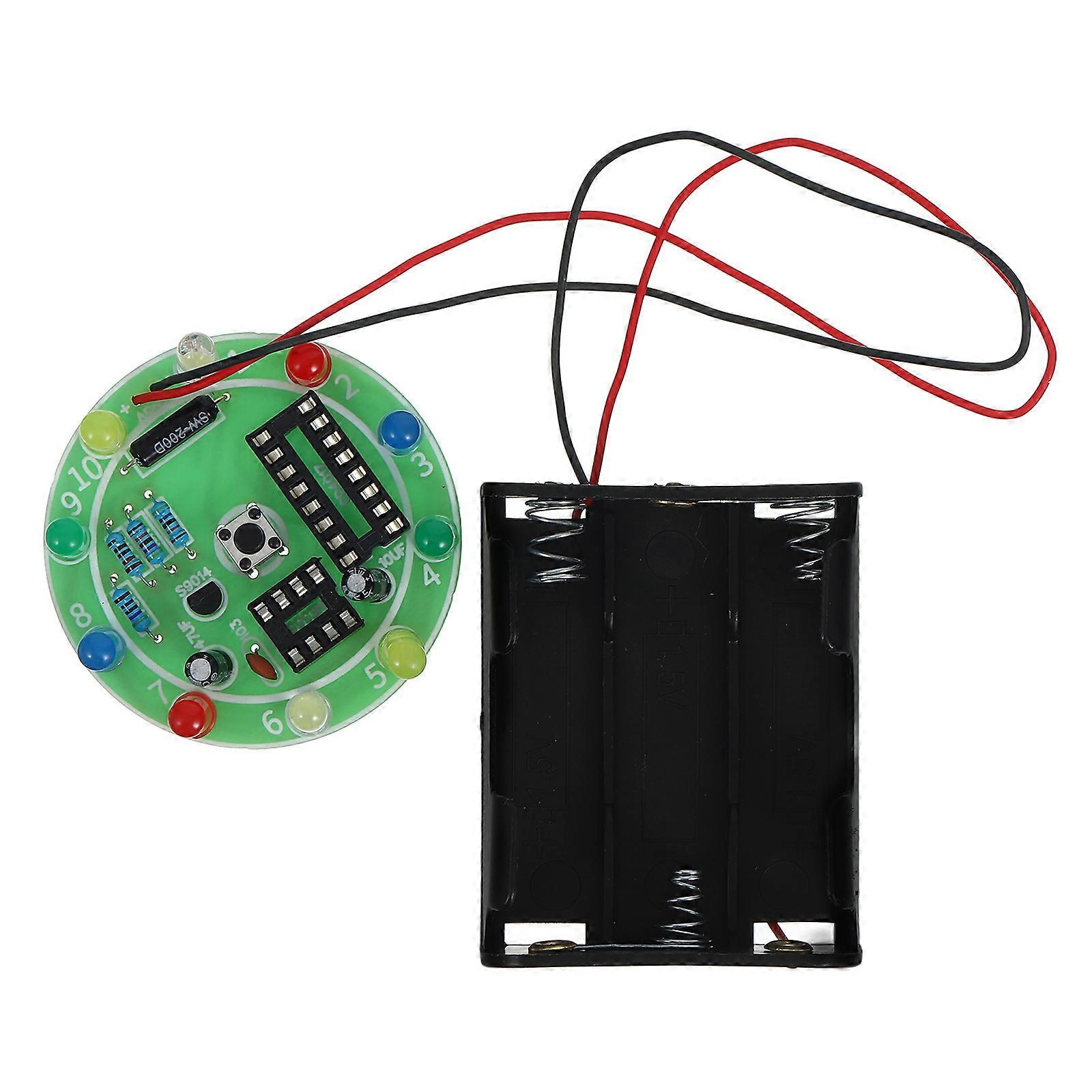 Electronic Circuit Kit   Luck Draw Wheel with LED Lights for Soldering Practice, Chip Controlled Random LED Outputs, Interactive Button and Shake