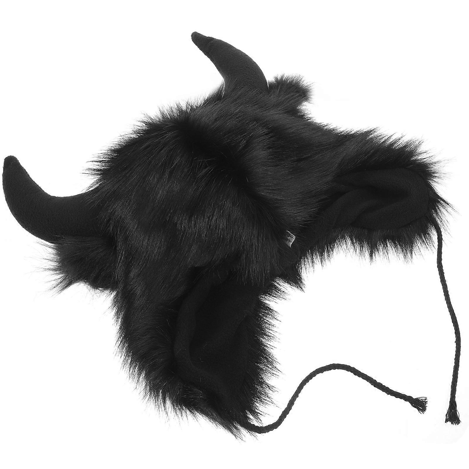 Funny Animal Horn Plush Beanie Hat for Cosplay Parties – Warm, Comfortable Ear Protection for Themed Events and Cold Weather