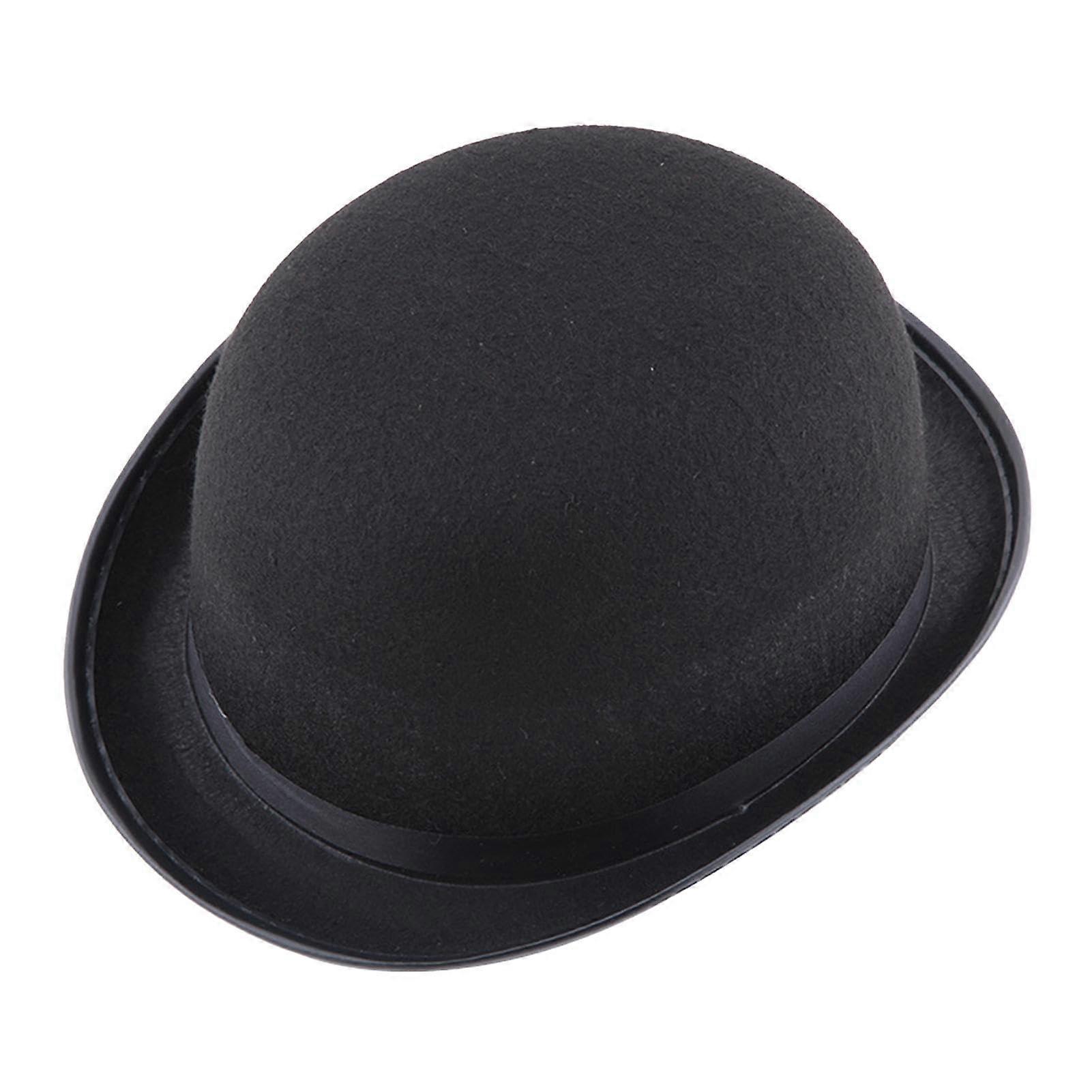 Black Bowler Hat for Adults, Felt  Hat, Tuxedo King Costume Hat