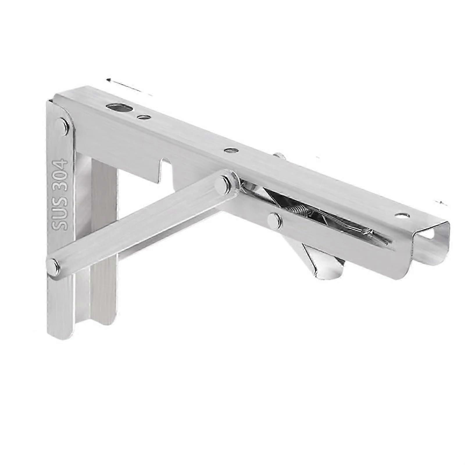 Folding Console Heavy Duty 2 Pieces Triangle Bracket Adjustable Wall Mounted Bench Table Shelf Bracket (2pcs 8inch)